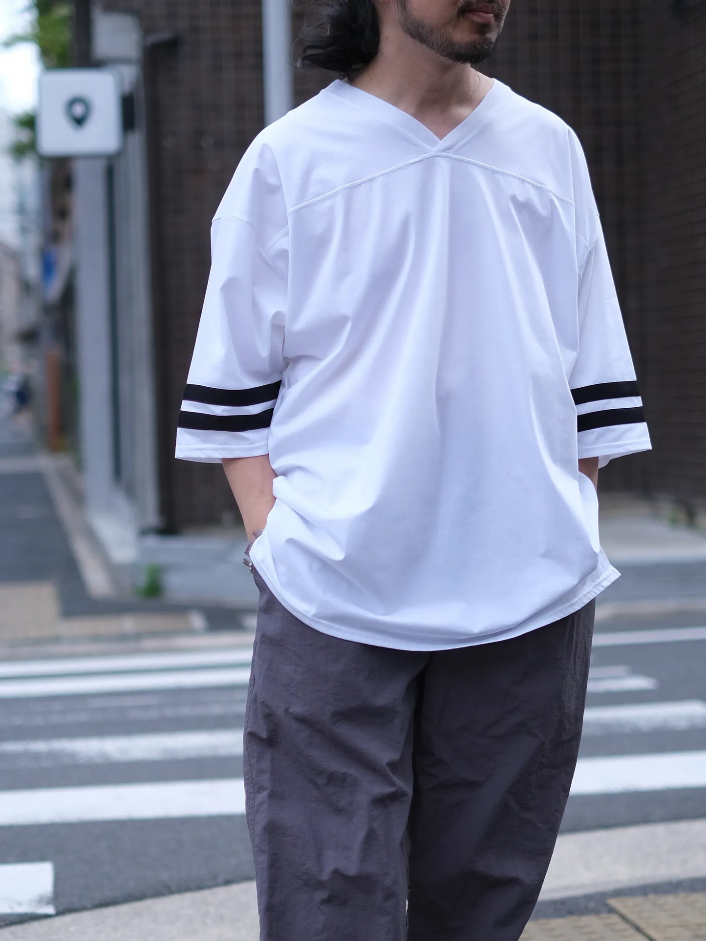 THE SUNNY "FOOTBALL T-SHIRT(WHITE)"