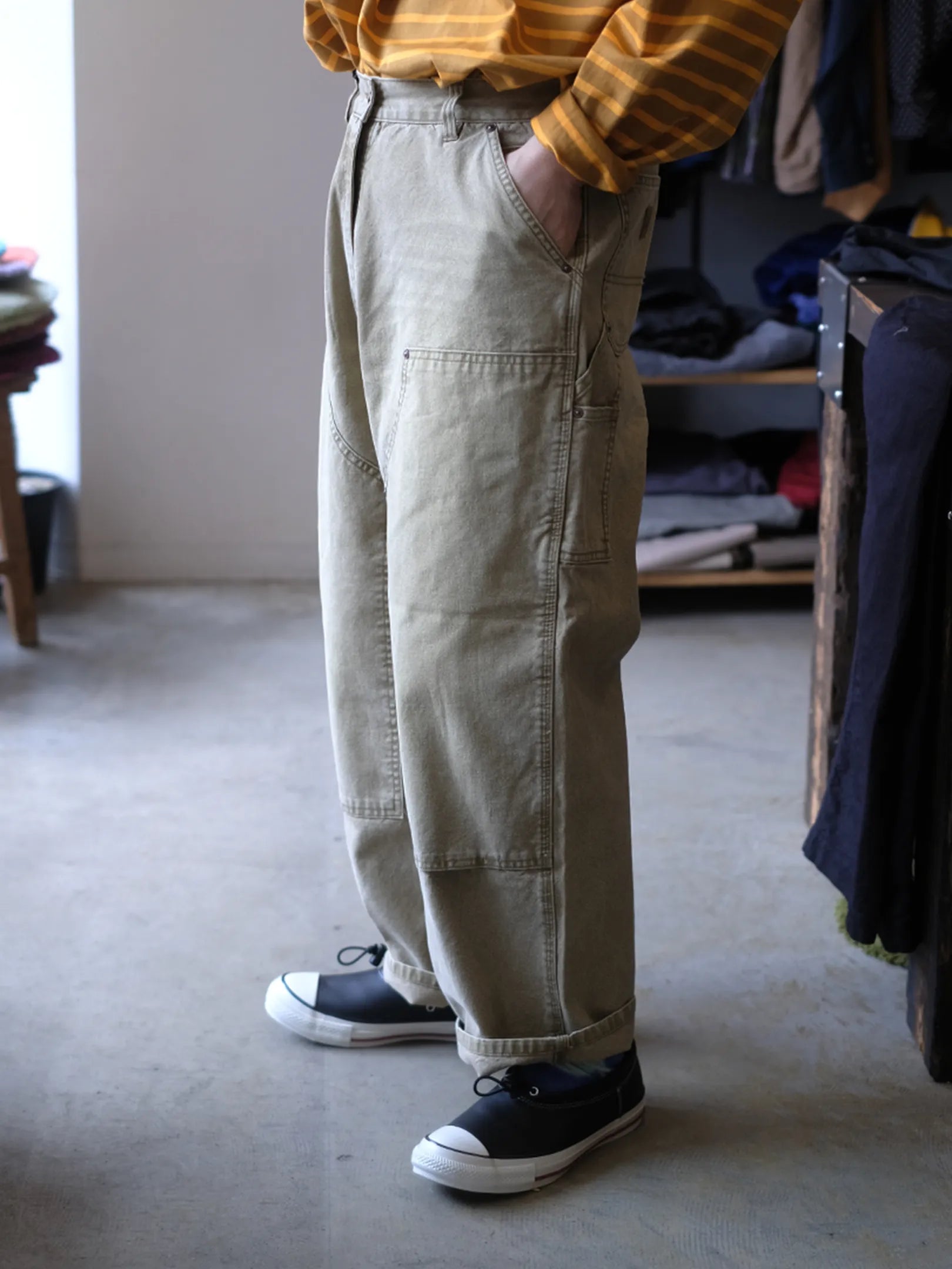3/7 12~ SEDAN ALL-PURPOSE "Vintage Washed Double Knee Pants(2colors)"