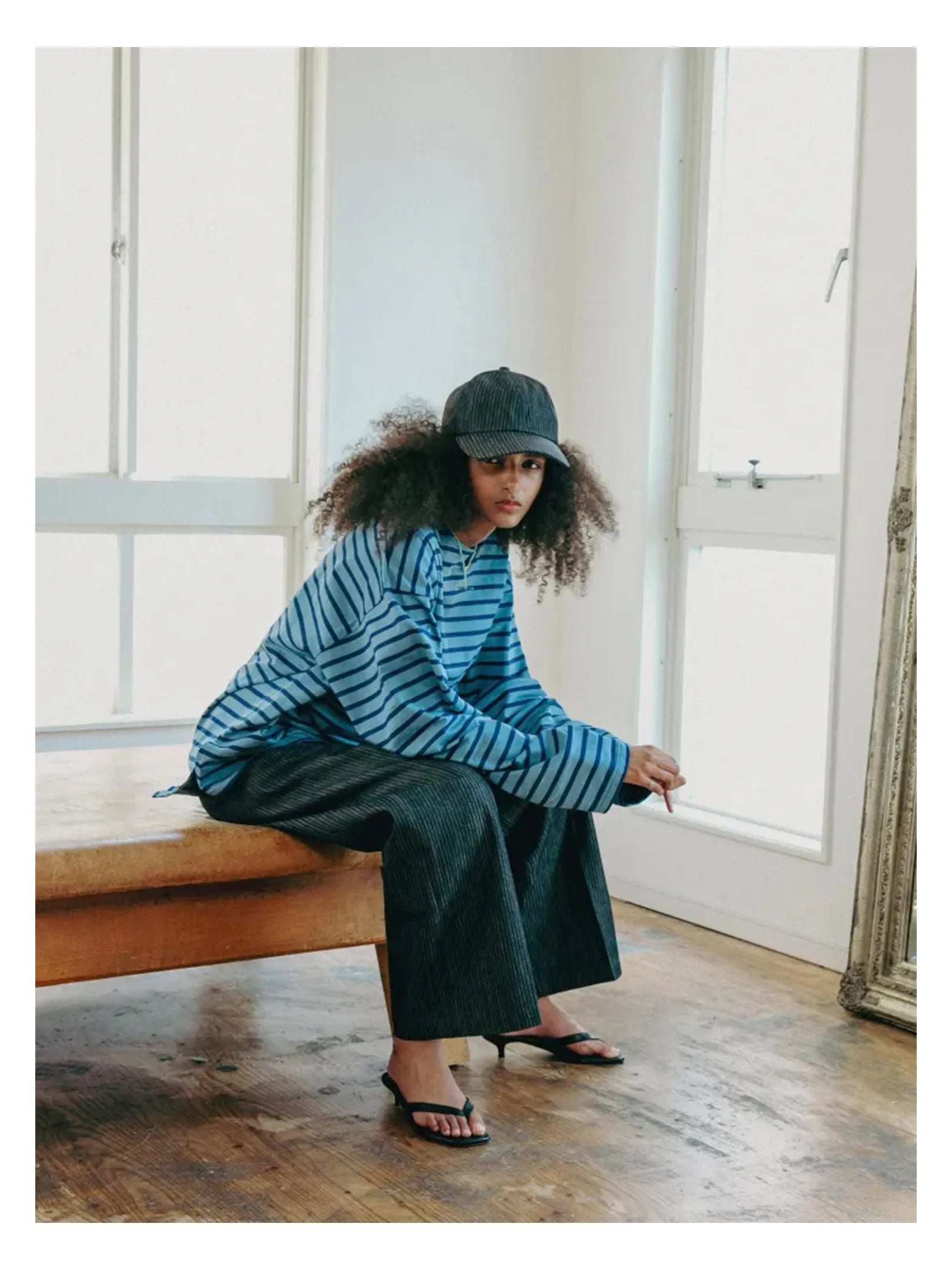 THE SUNNY "STRIPE DENIM PANTS"