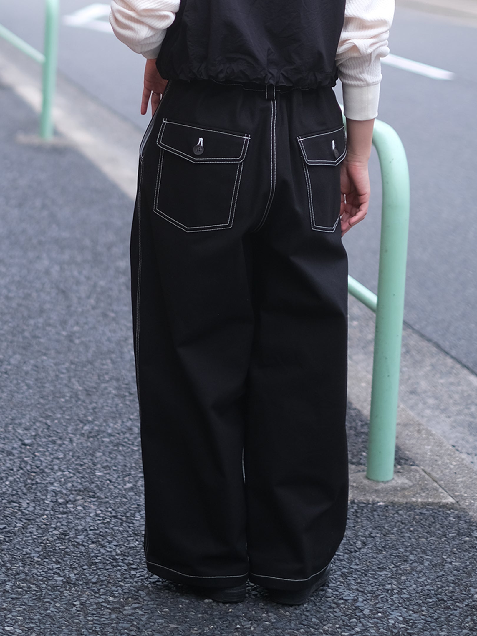manon "VINTAGE SERGE THREE TUCK WIDE PANTS"