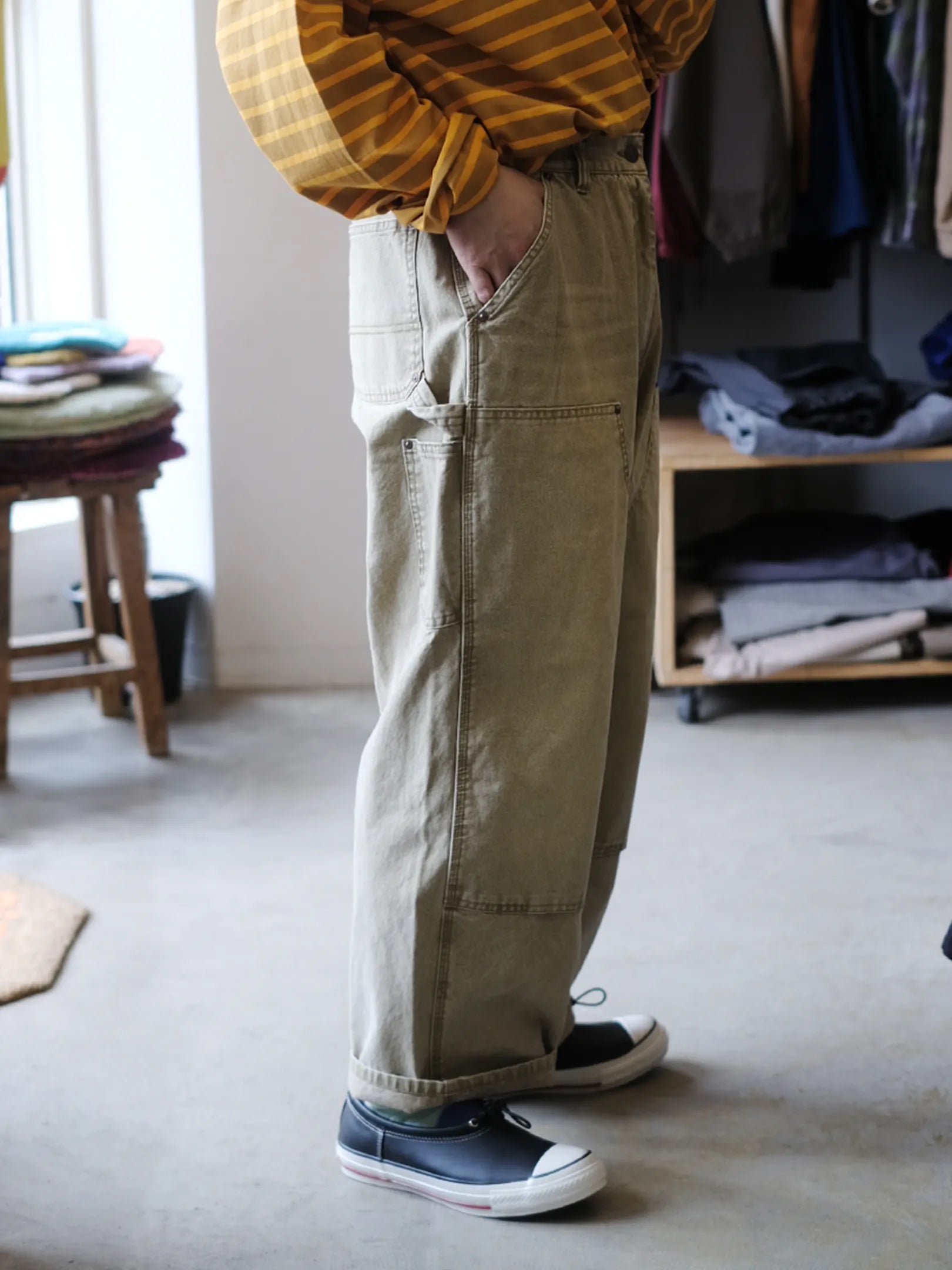 3/7 12~ SEDAN ALL-PURPOSE "Vintage Washed Double Knee Pants(2colors)"