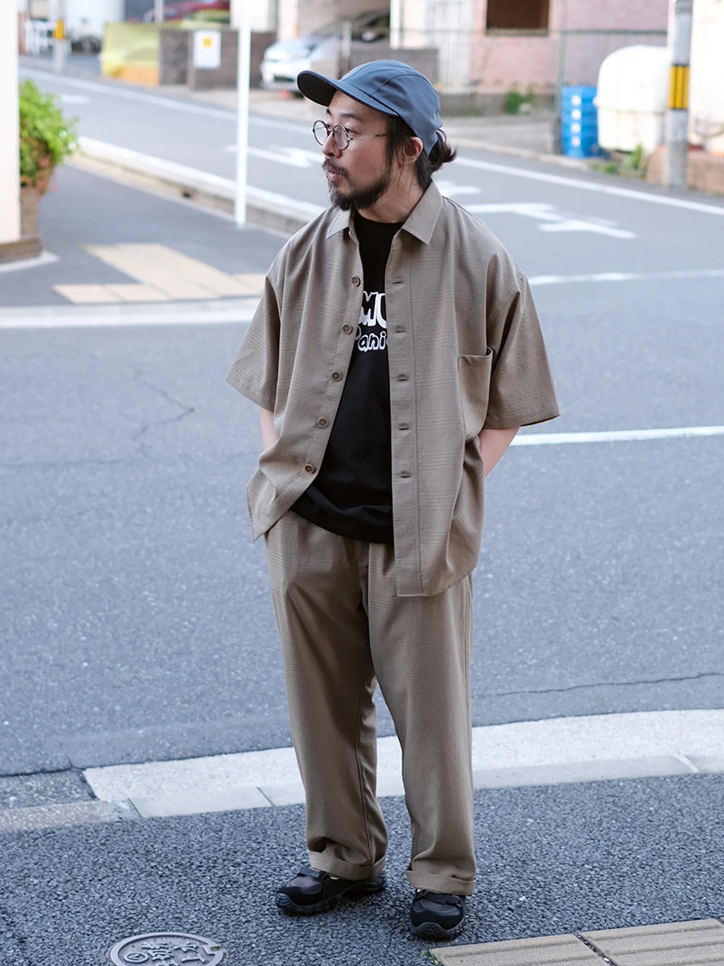 maillot  "shadow  check s/s big shirt(2colors)"