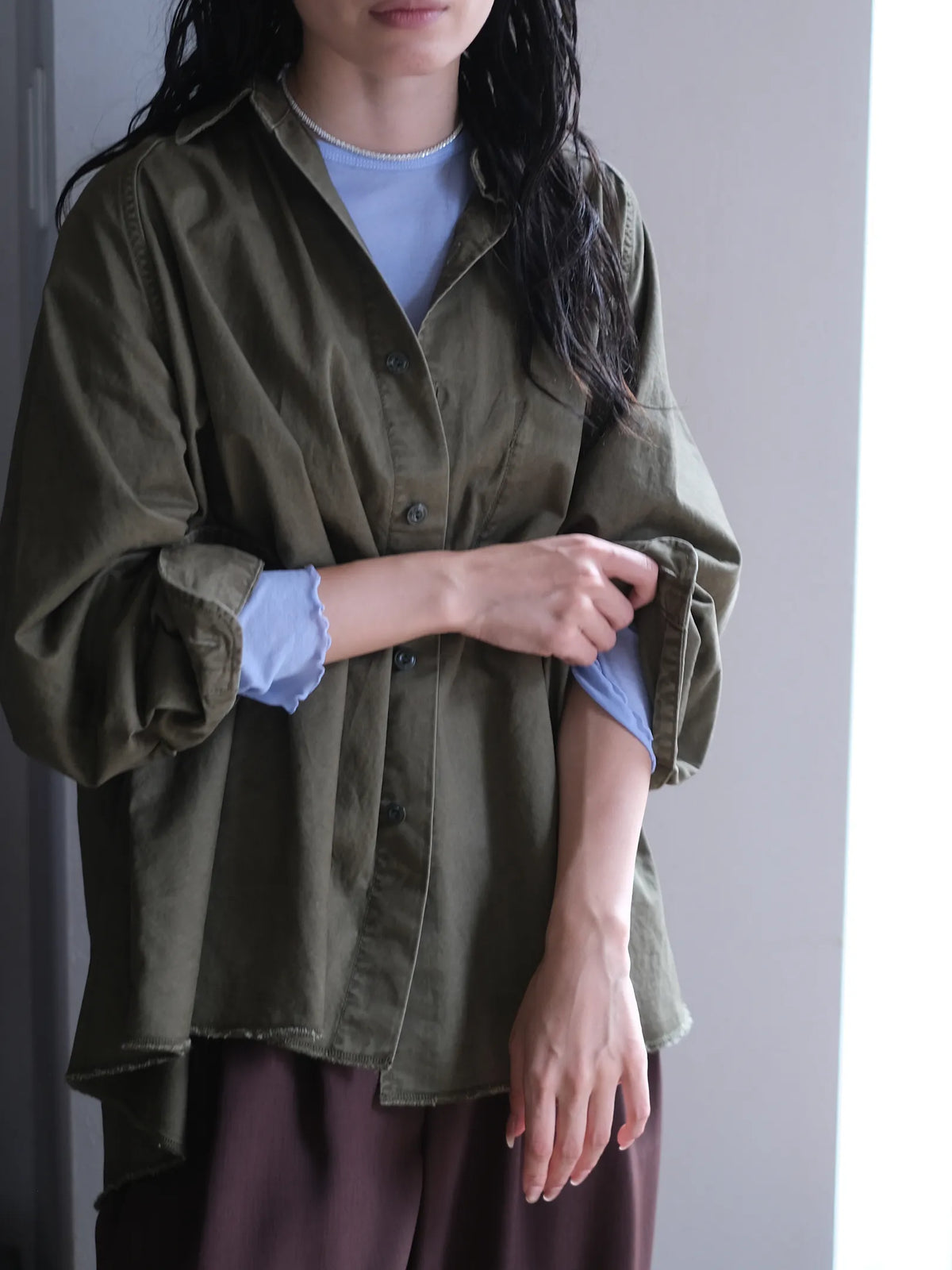 Kha:ki "TENT LINE FATIGUE SHIRT(2colors)"