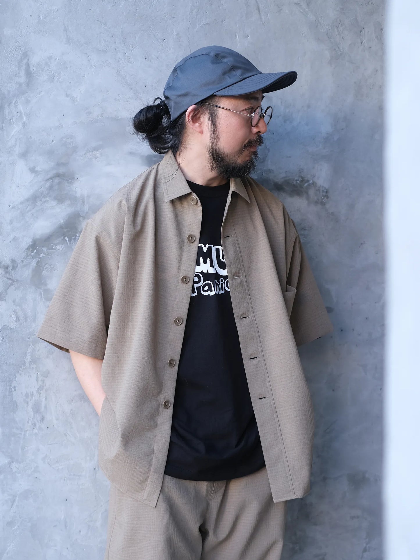 maillot  "shadow  check s/s big shirt(2colors)"