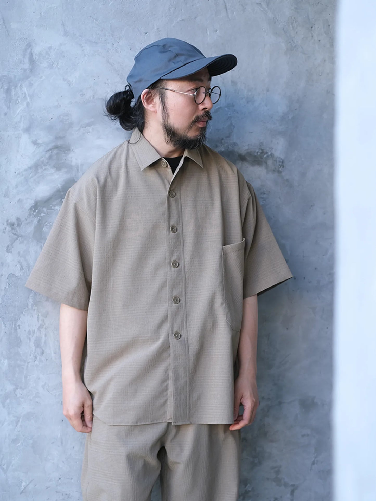 maillot  "shadow  check s/s big shirt(2colors)"