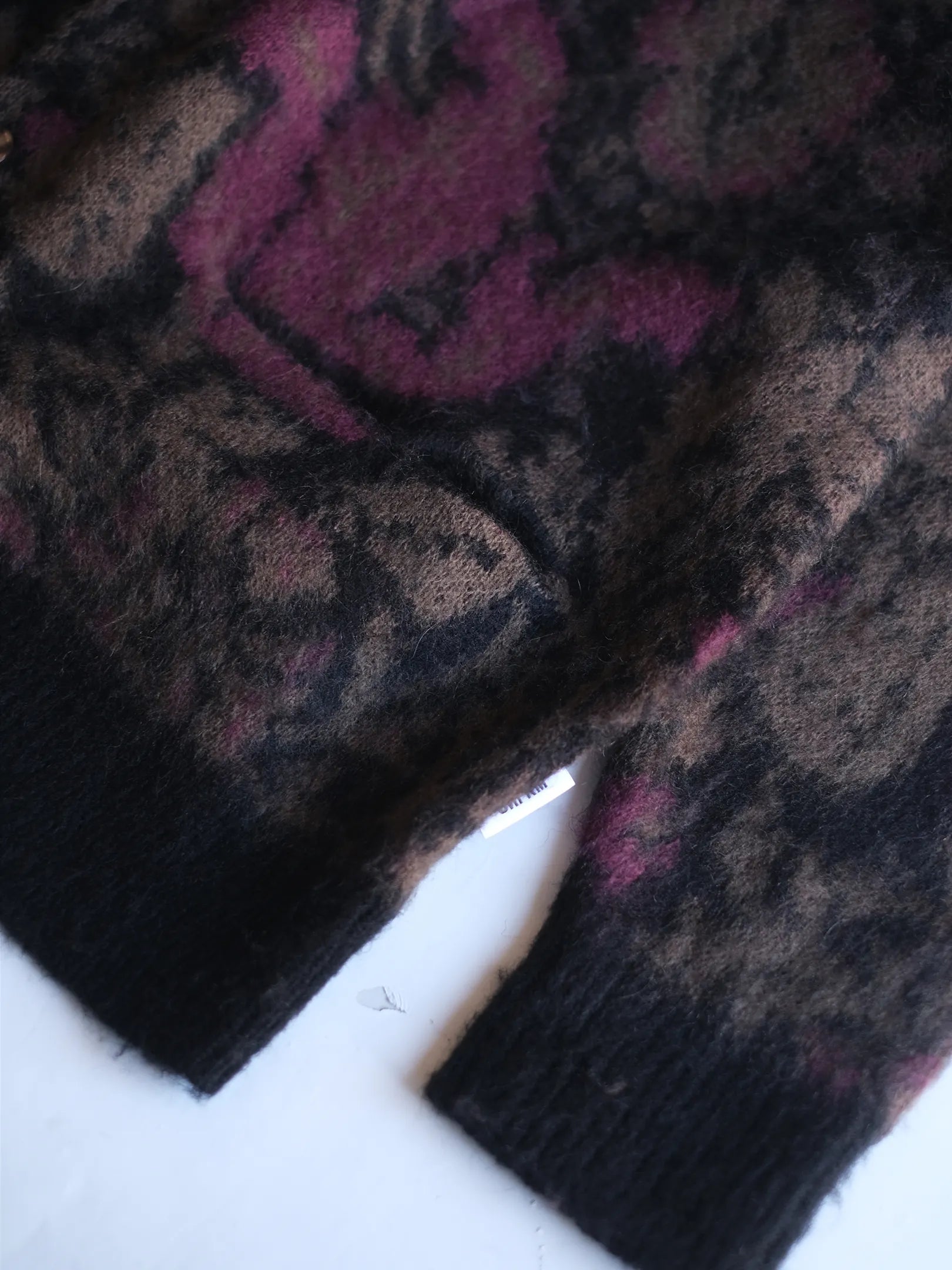 UNFRM "MOHAIR KNIT VINTAGE FLOWER CAMO CARDIGAN"