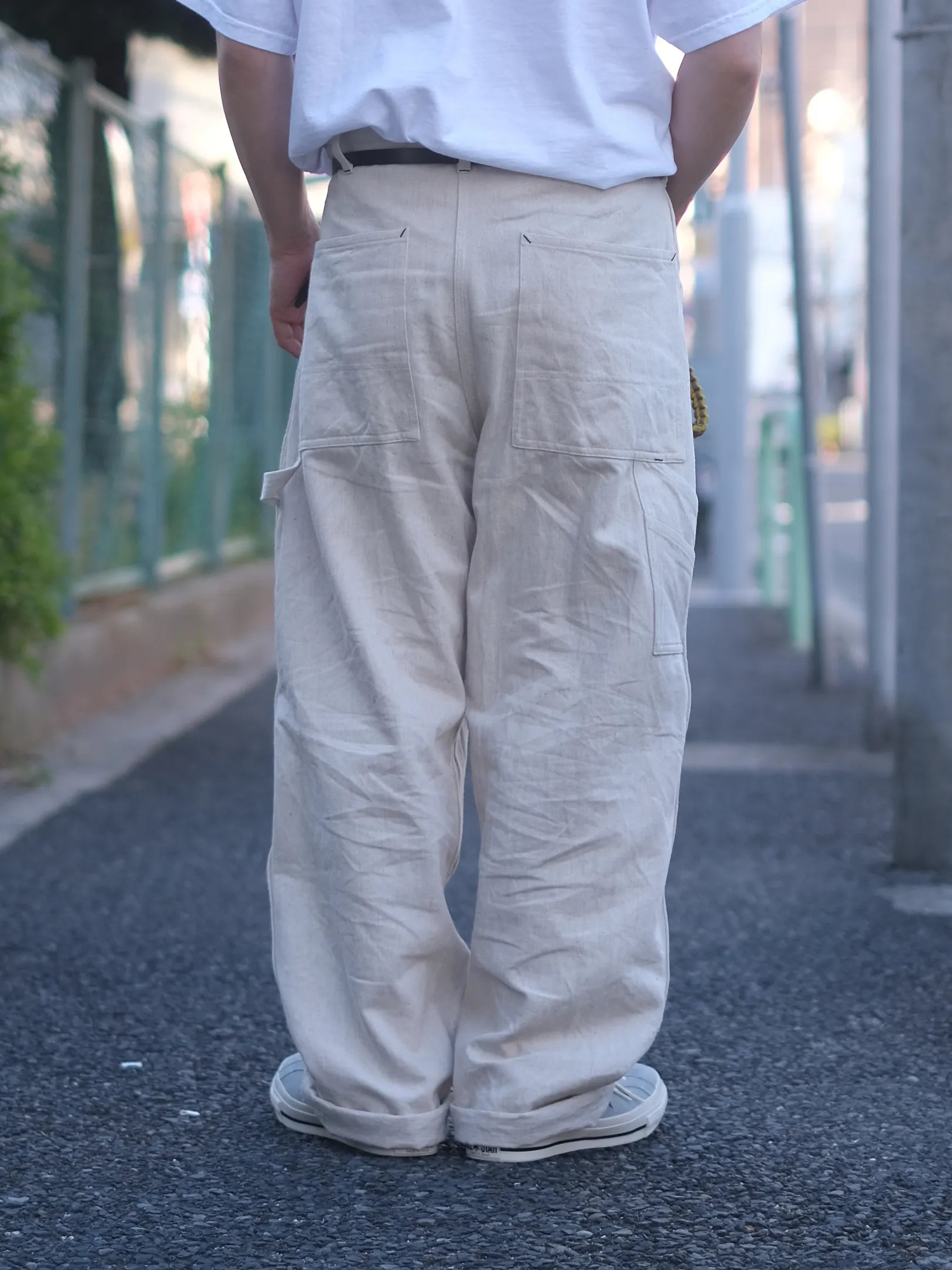 SOWBOW "DOUBLE KNEE PAINTER PANTS 10oz HEMP DENIM NATURAL"