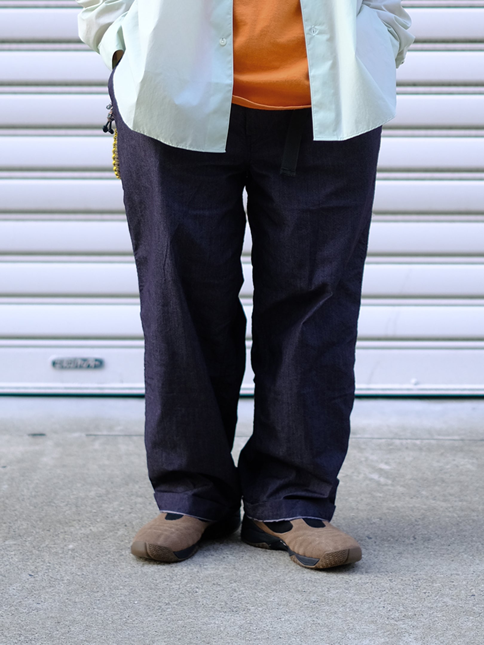 panio  "NYLON DENIM EASY PANTS"