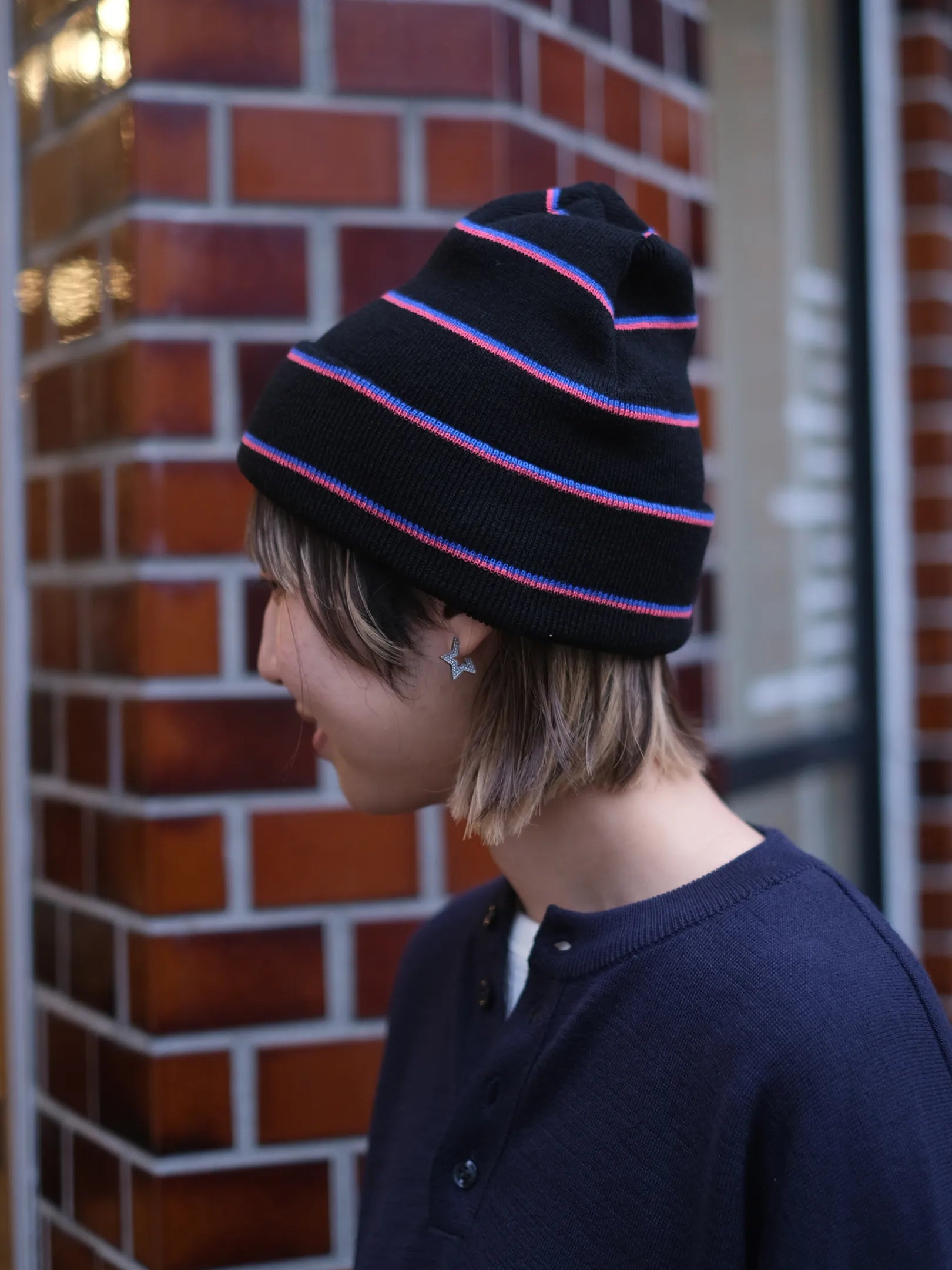 wonderland  "Striped Knit Hat(2colors)"