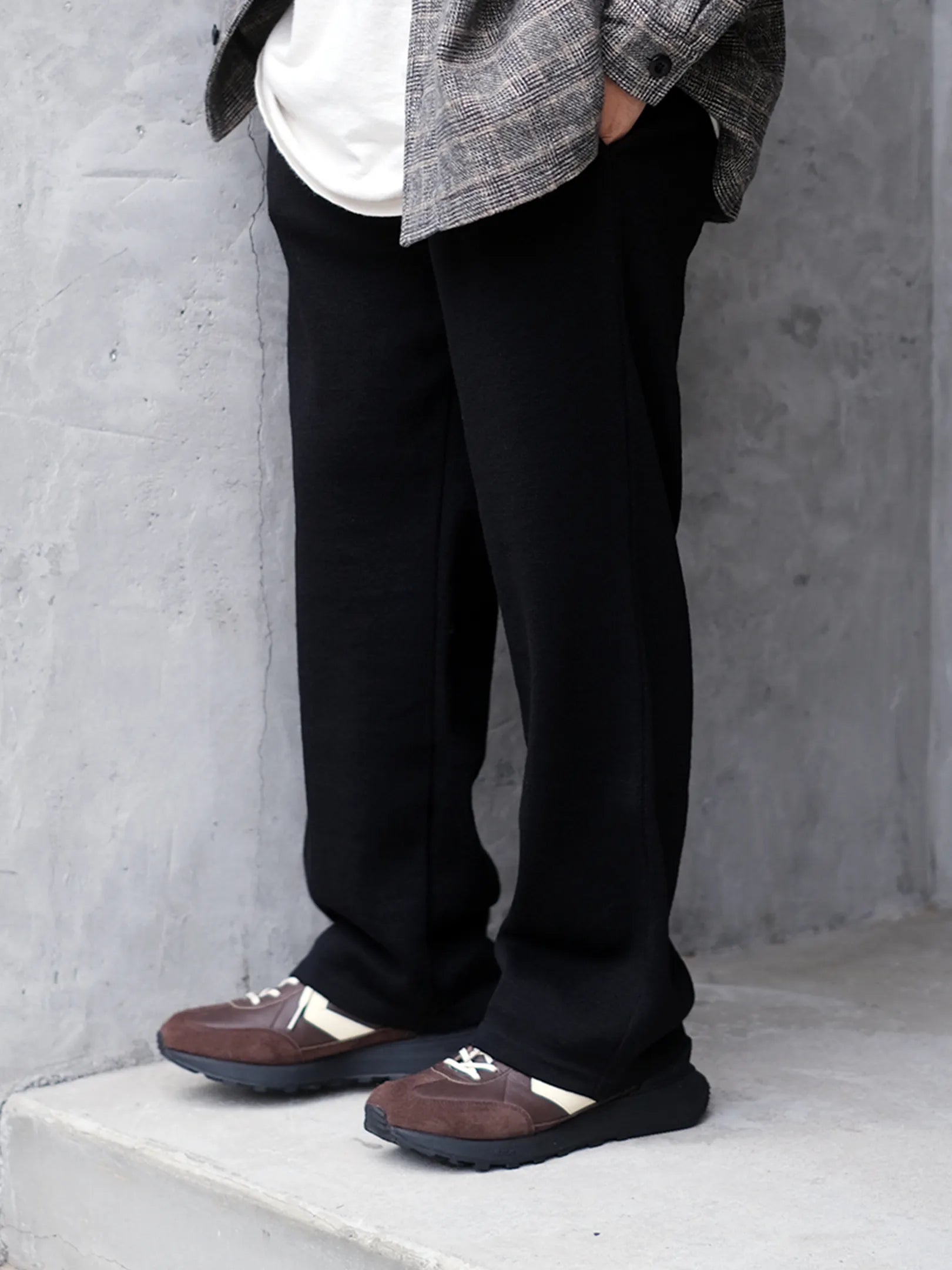 A.D.A.N "1TUCK WIDE KNIT PANTS"