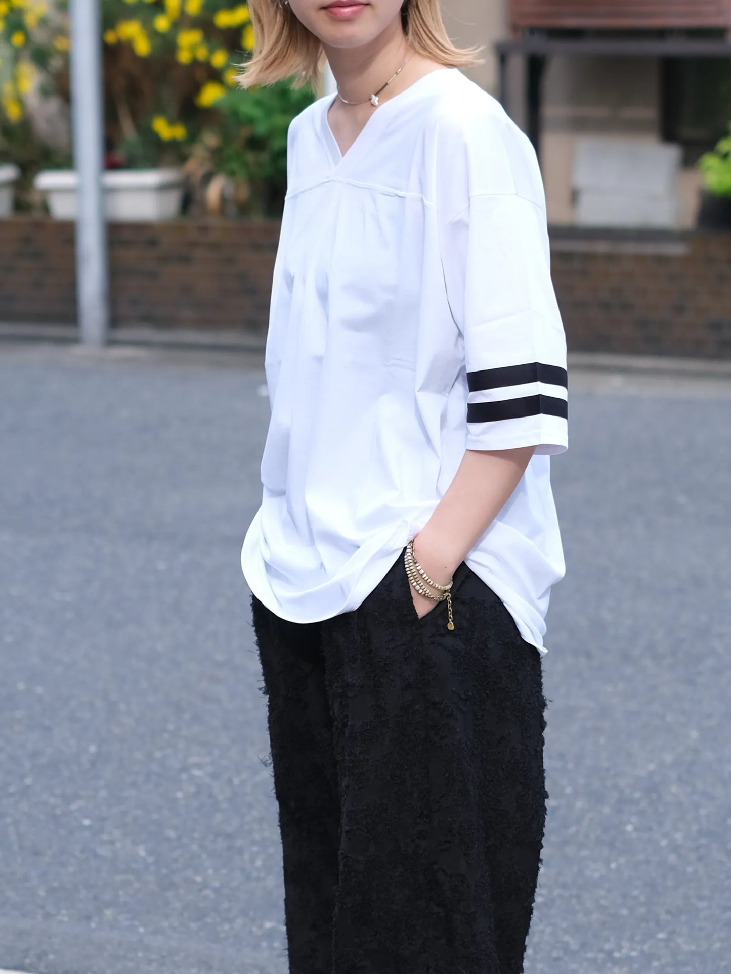 THE SUNNY "FOOTBALL T-SHIRT(WHITE)"