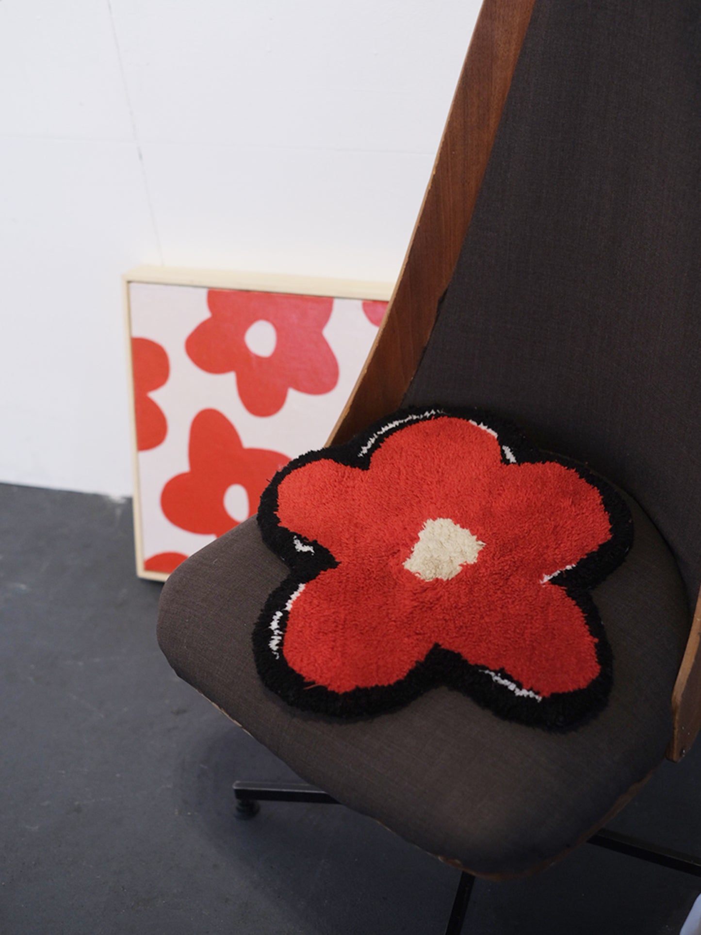 PANIRUG×ina takayuki  "FLOWER RUG(BLACK)"