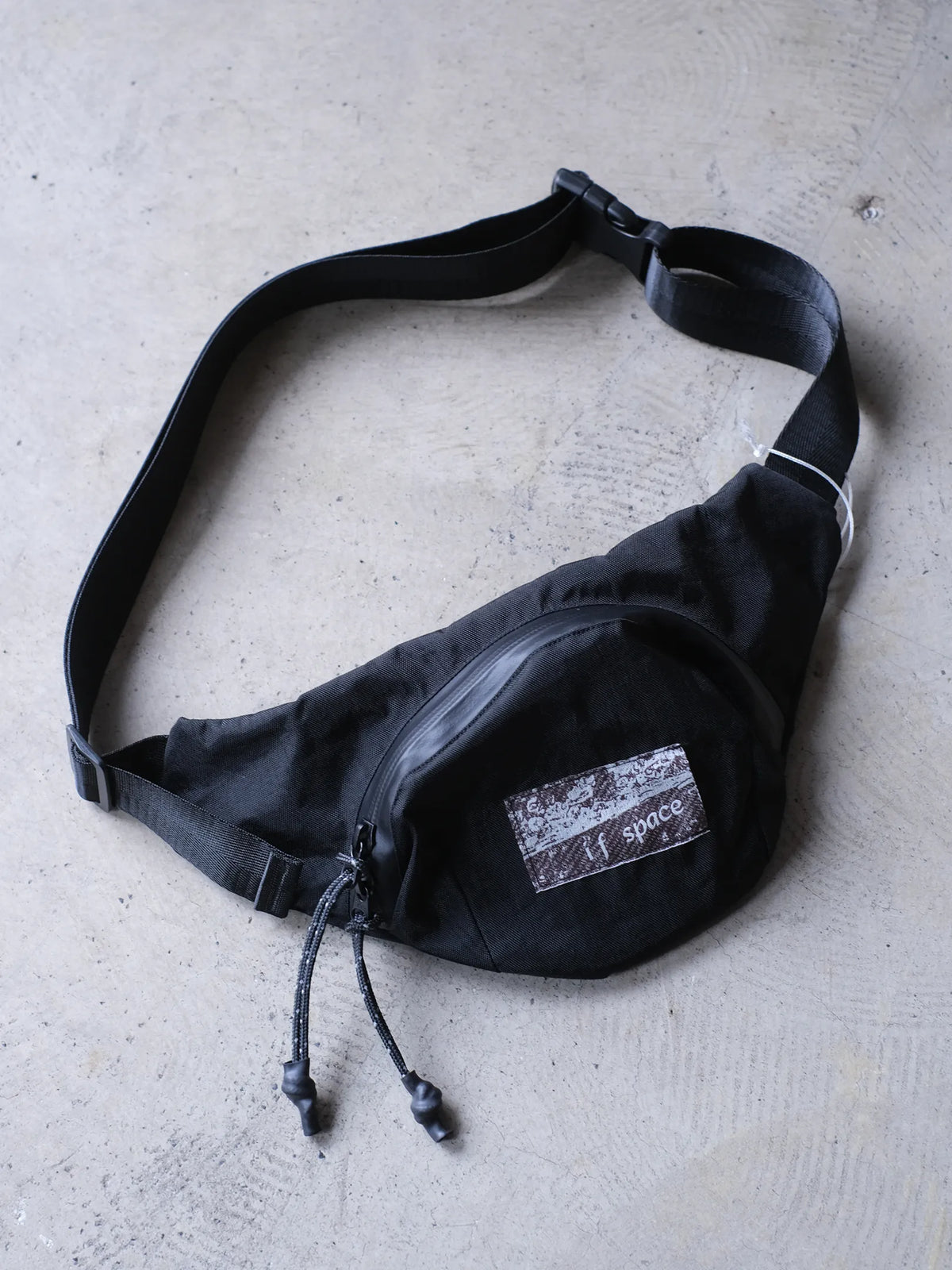 if space "Waist Mini Pack Ⅱ - black waterproof nylon fabric"