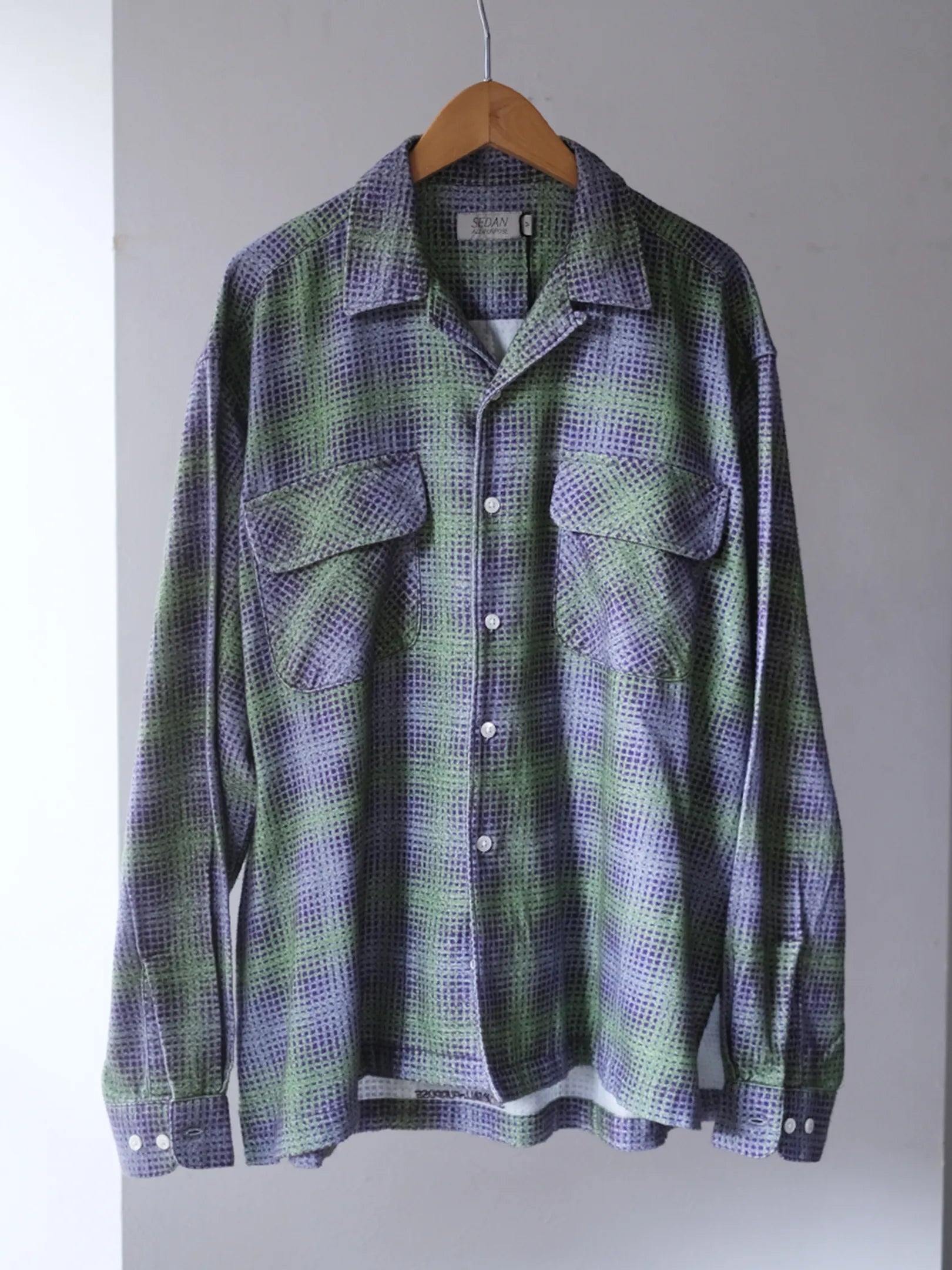 SEDAN ALL-PURPOSE "Printed Plaid Flannel Open Collar Shirt"