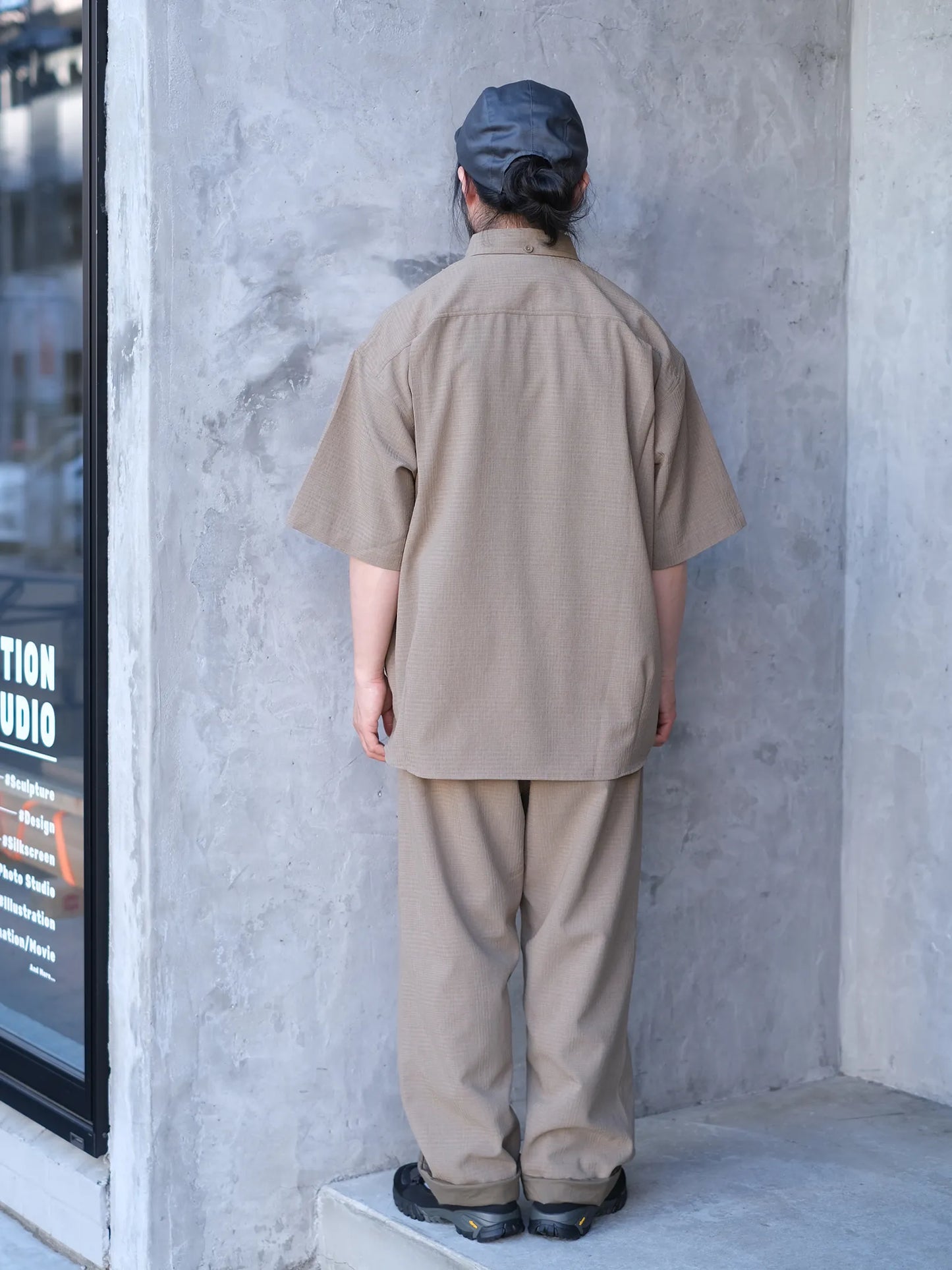 maillot  "shadow  check s/s big shirt(2colors)"