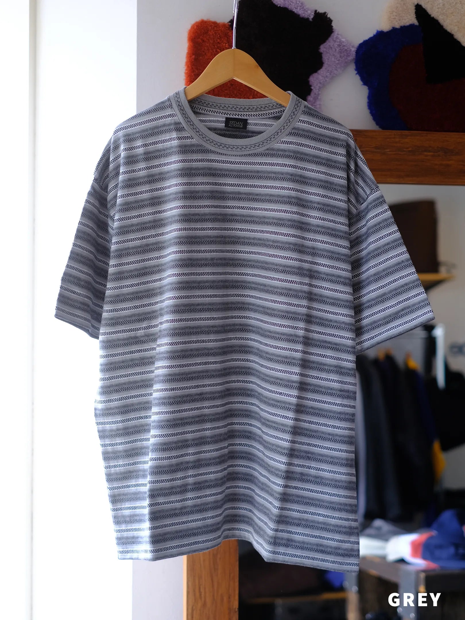 SEDAN ALL-PURPOSE "Jacquard Striped S/S Tee(3colors)"