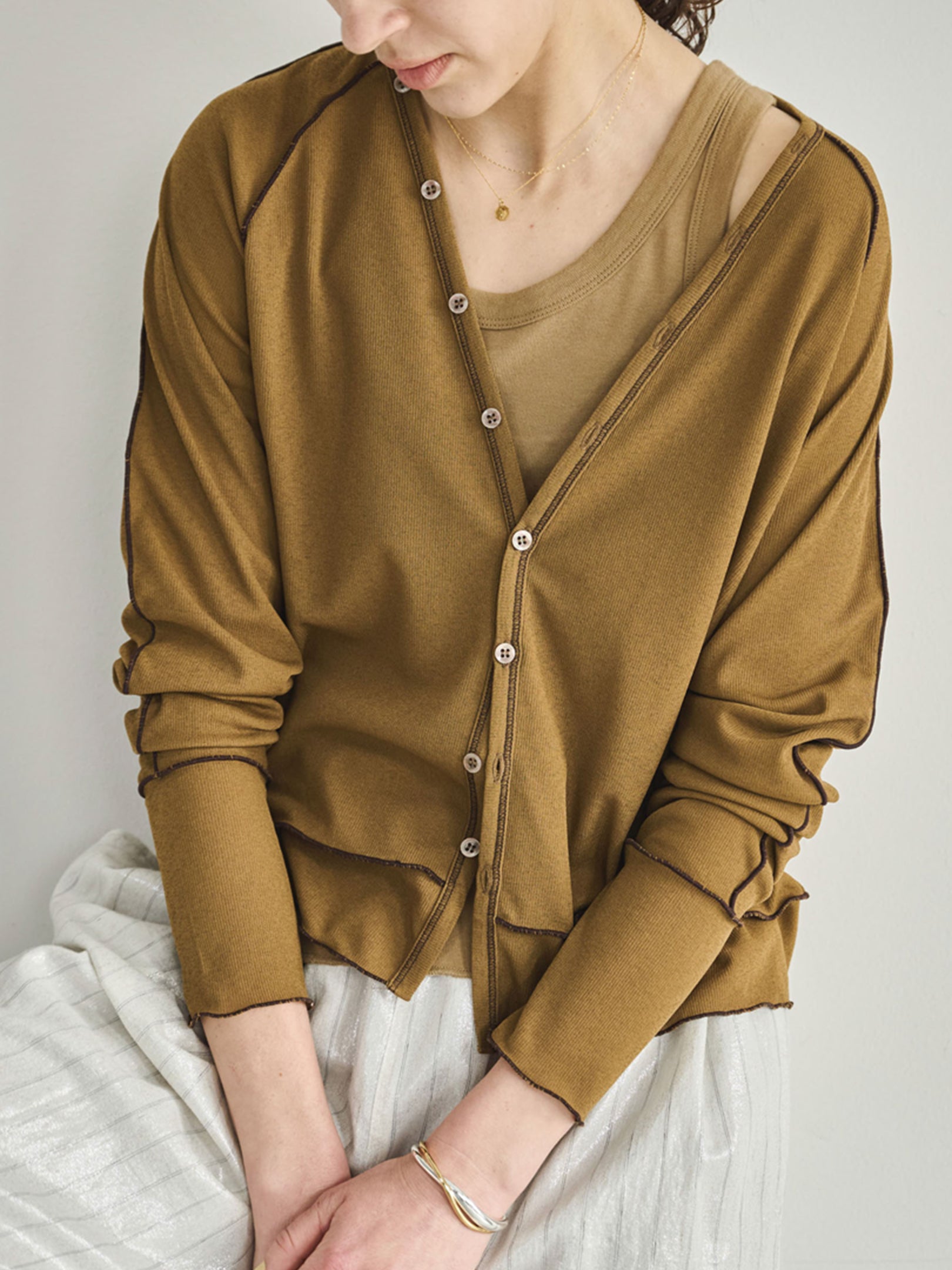 Kha:ki "DRY PIQUE CARDIGAN(2colors)"