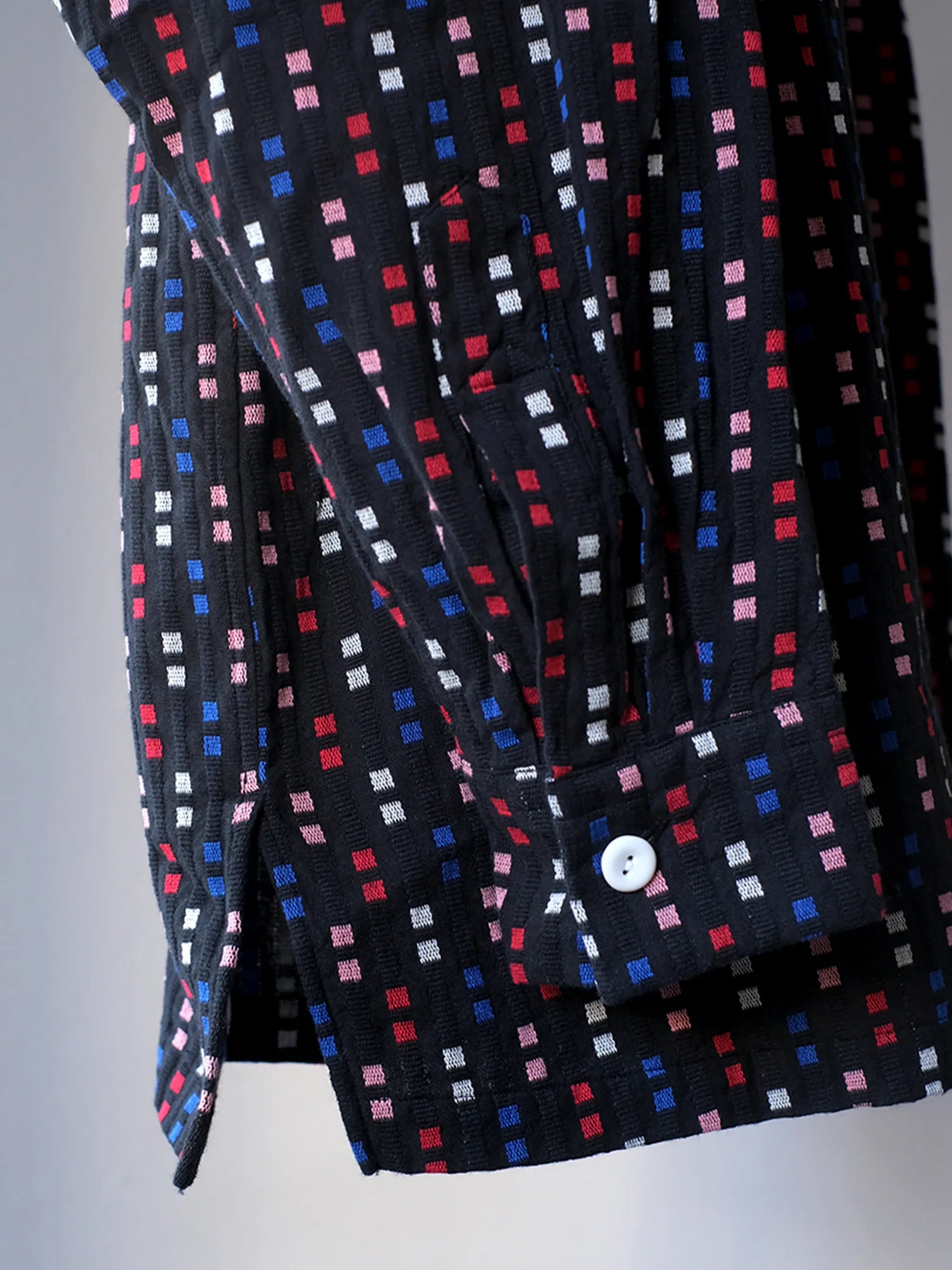 SOWBOW "蒼氓シャツ/ONE PIECE COLLAR WIDE(CHIKUGO-ORI,BLACK CUBE)"
