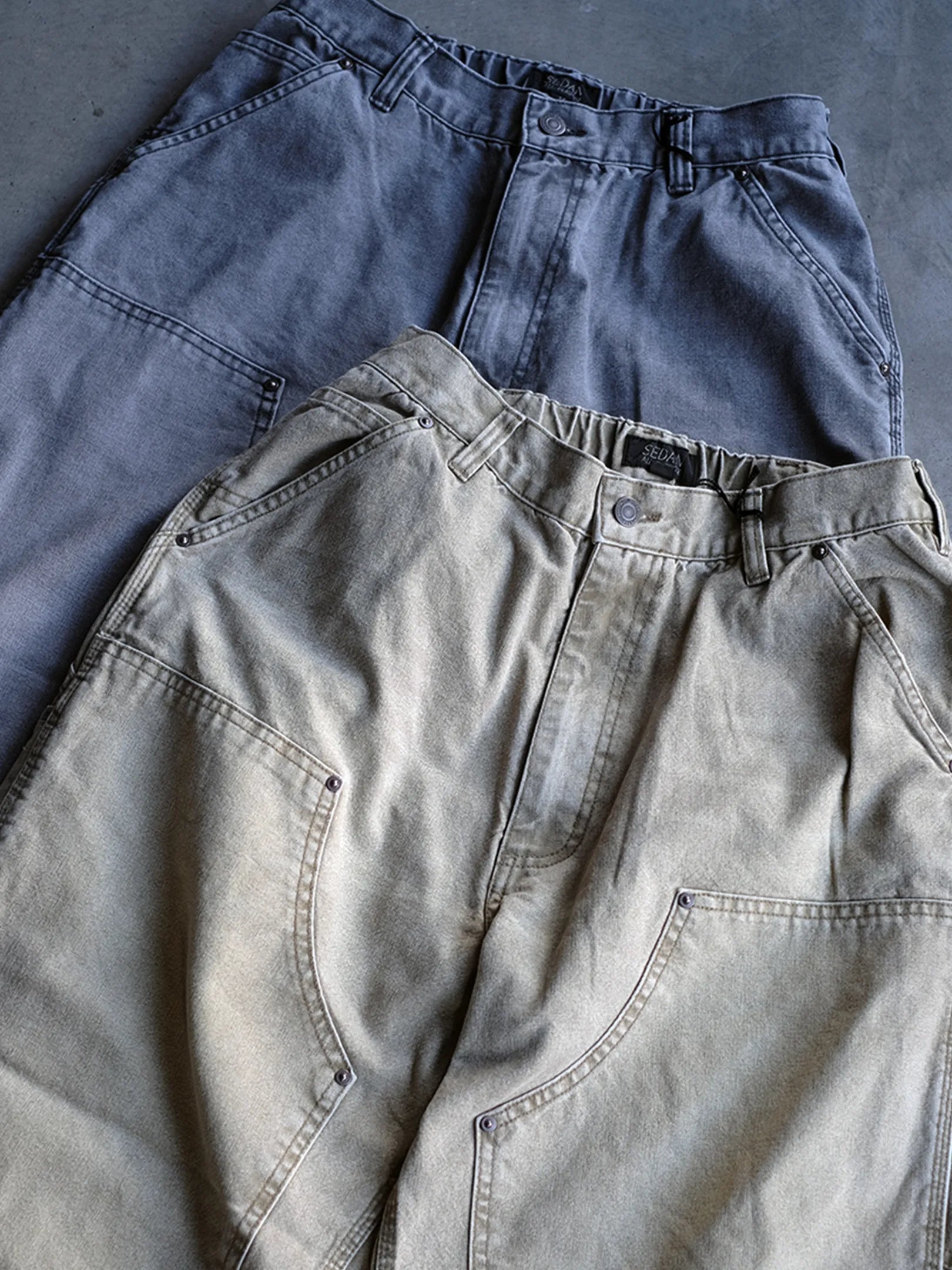 3/7 12~ SEDAN ALL-PURPOSE "Vintage Washed Double Knee Pants(2colors)"