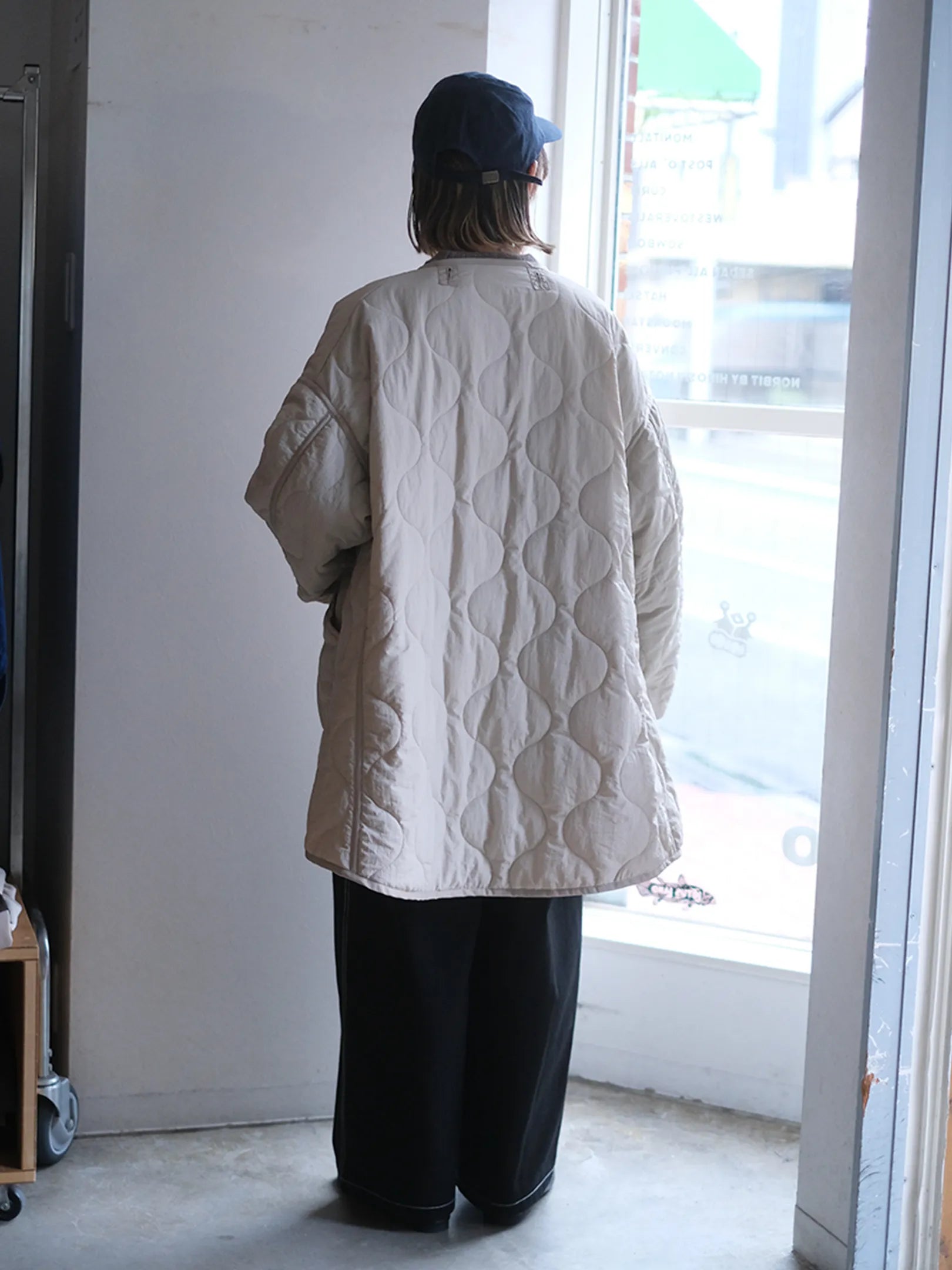 Kha:ki "MIL QUILT ZIP UP JACKET"