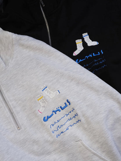 Panio×touten works "SOCKS HALF ZIP SWEAT (2colors) "