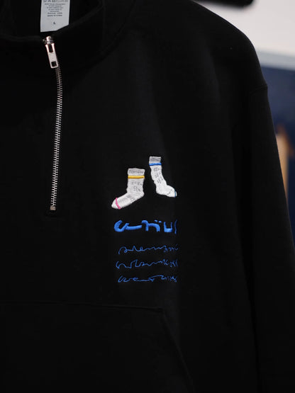 Panio×touten works "SOCKS HALF ZIP SWEAT (2colors) "