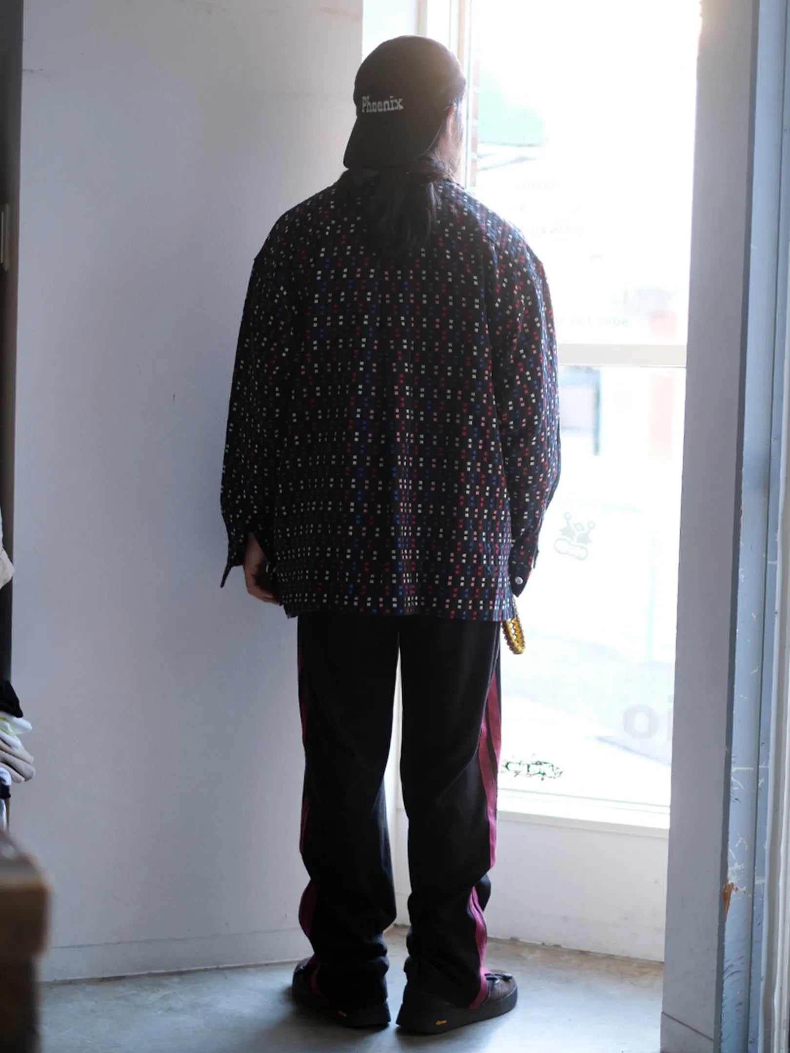 SOWBOW "蒼氓シャツ/ONE PIECE COLLAR WIDE(CHIKUGO-ORI,BLACK CUBE)"