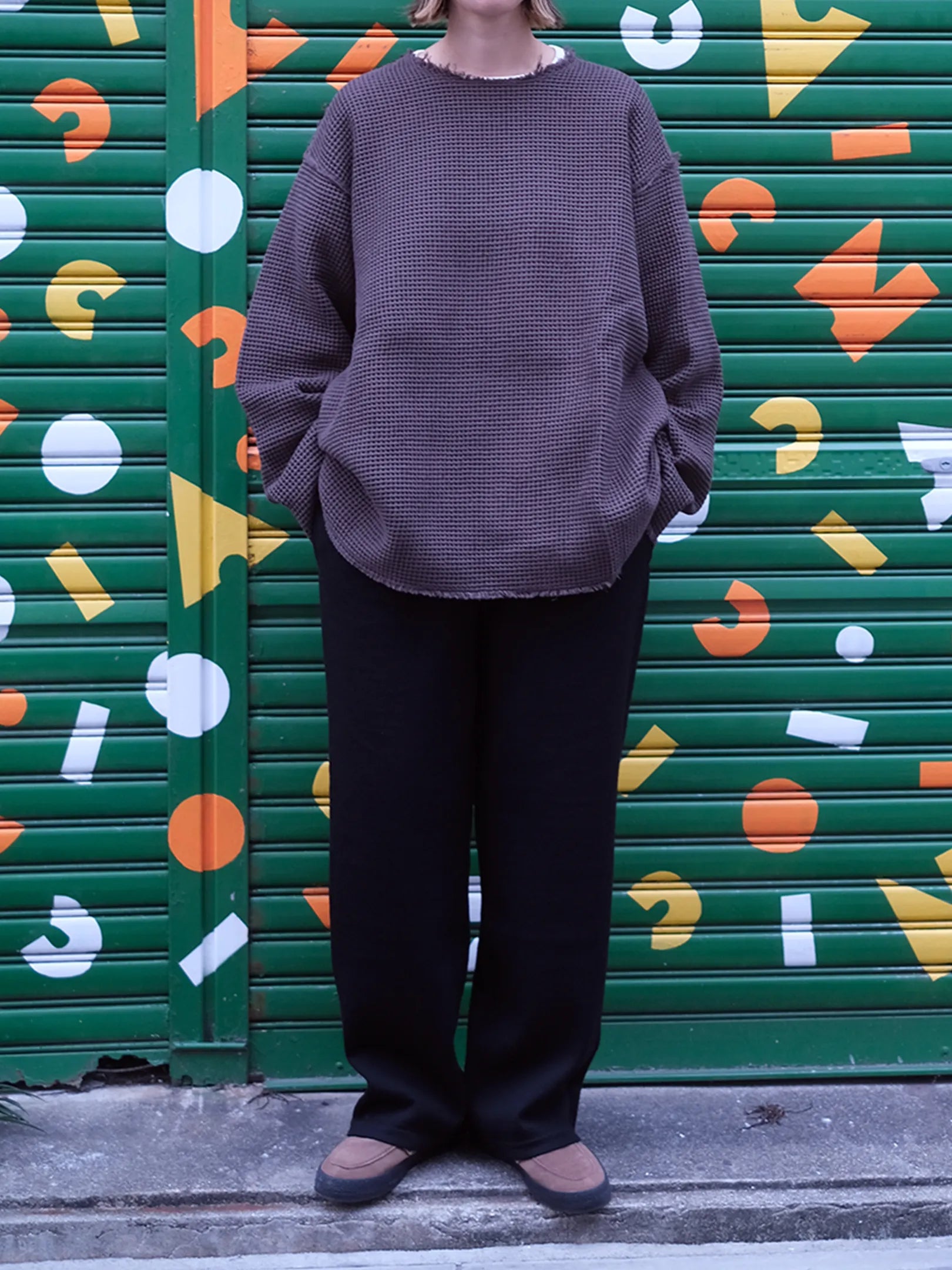 A.D.A.N "1TUCK WIDE KNIT PANTS"