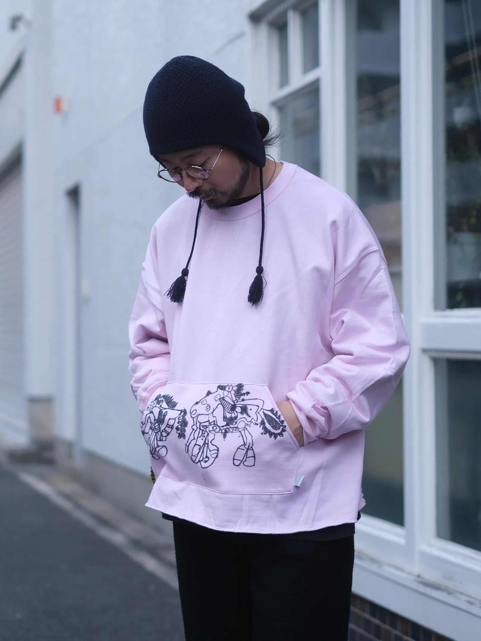 SFRN×Panio   GILDAN CUSTOM FRONT POCKET CREW SWEAT (Lt.PINK)