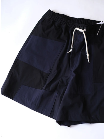 UNFRM "2WAY STRETCH PATCHWORK BAGGY SHORTS(2colors)"