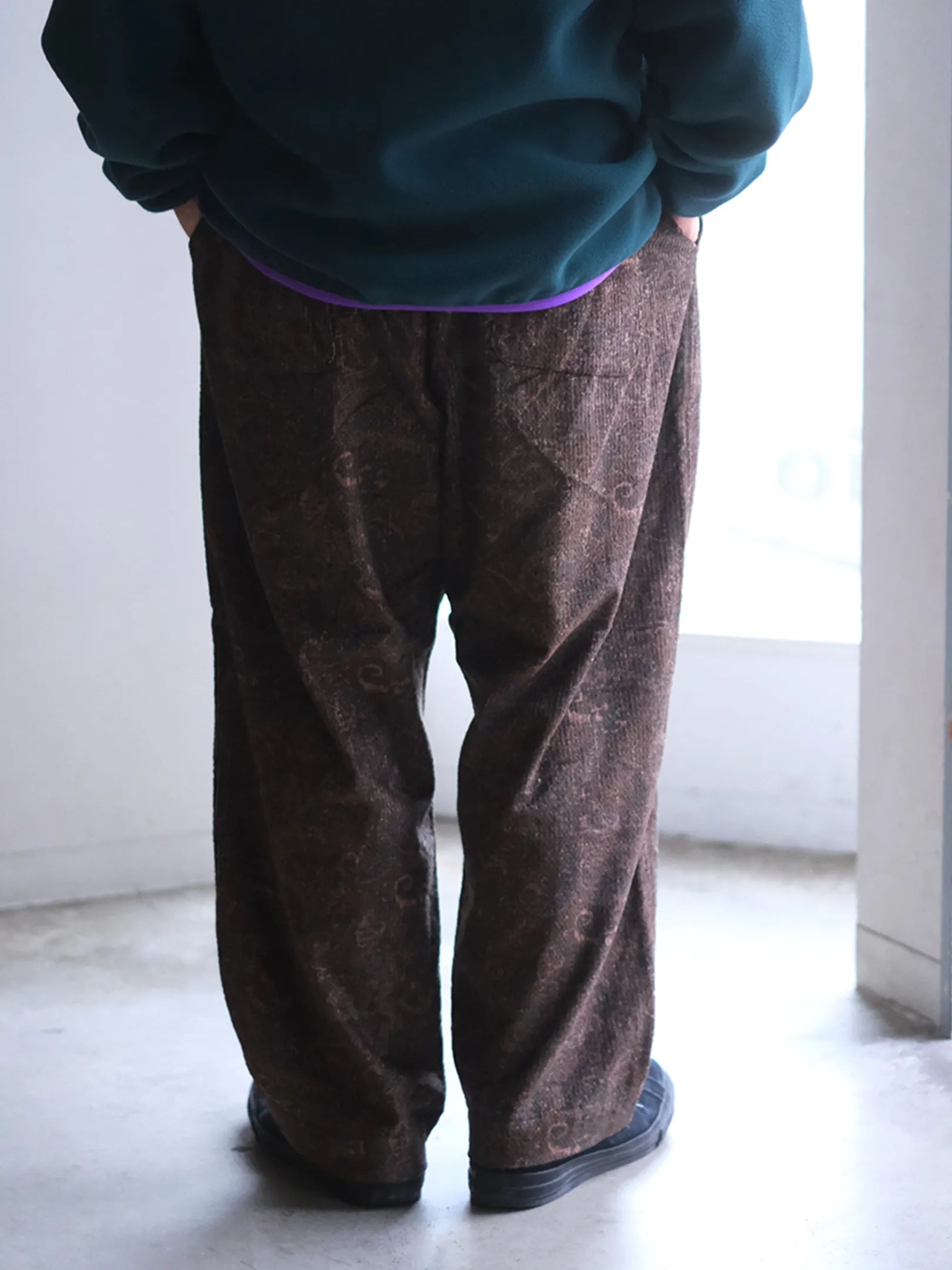 SOWBOW "蒼氓EZパンツ-WIDE-(PAISLEY CORD BROWN)"