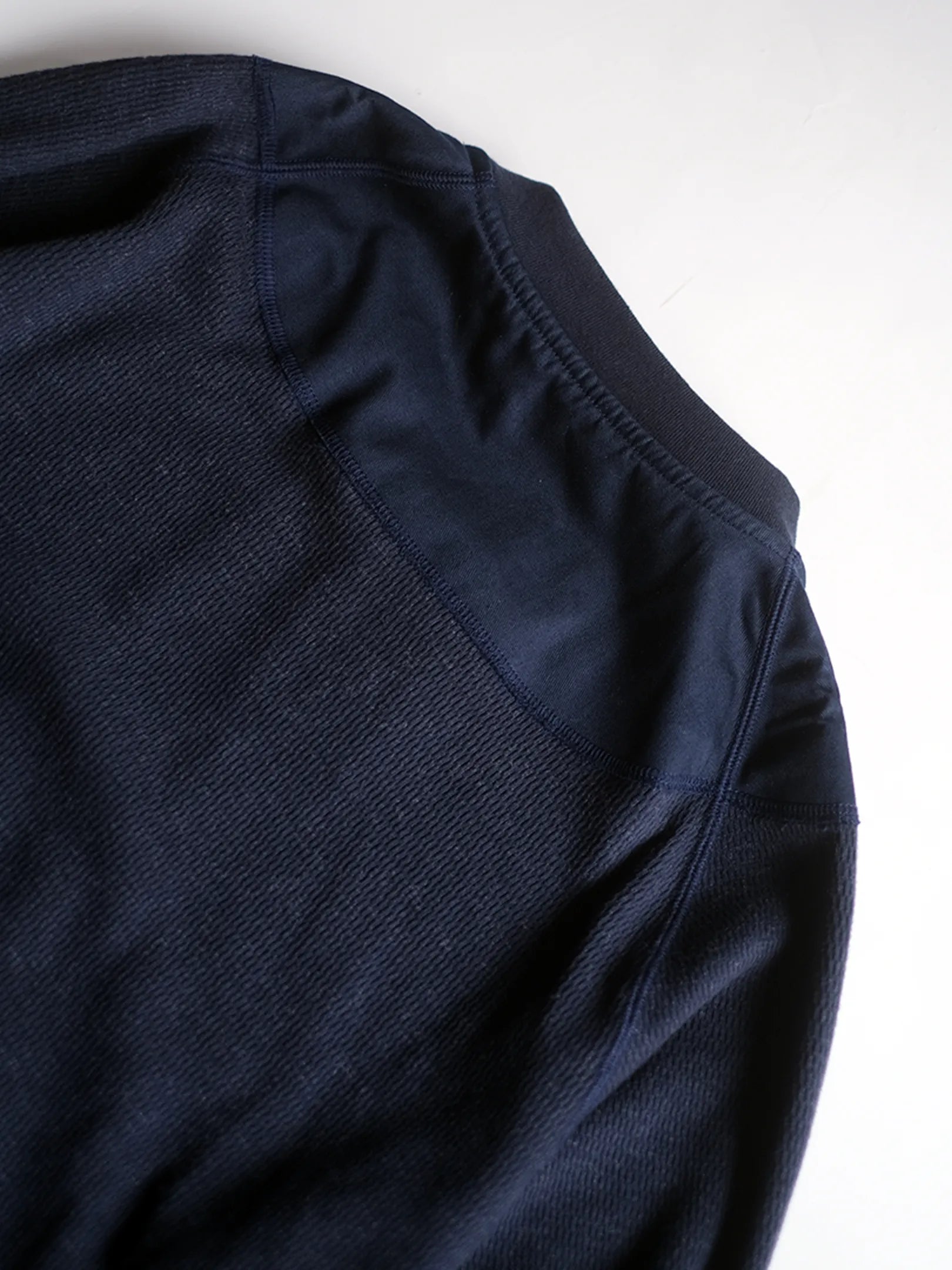 norbit by Hiroshi Nozawa "Wool cotton waffle Henley neck T-shirts(NAVY)"