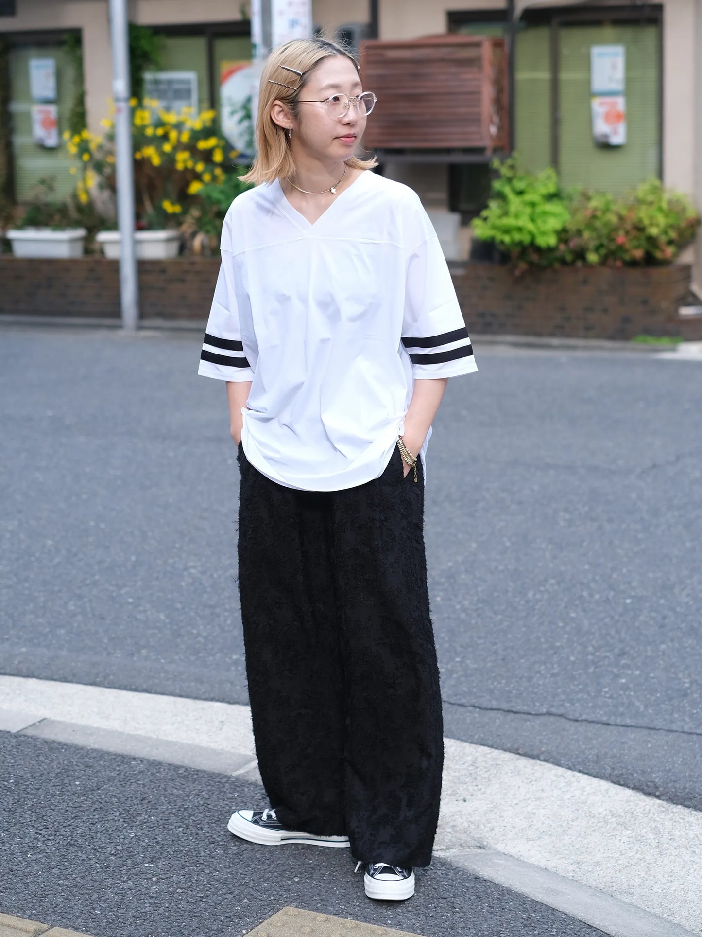 THE SUNNY "FOOTBALL T-SHIRT(WHITE)"