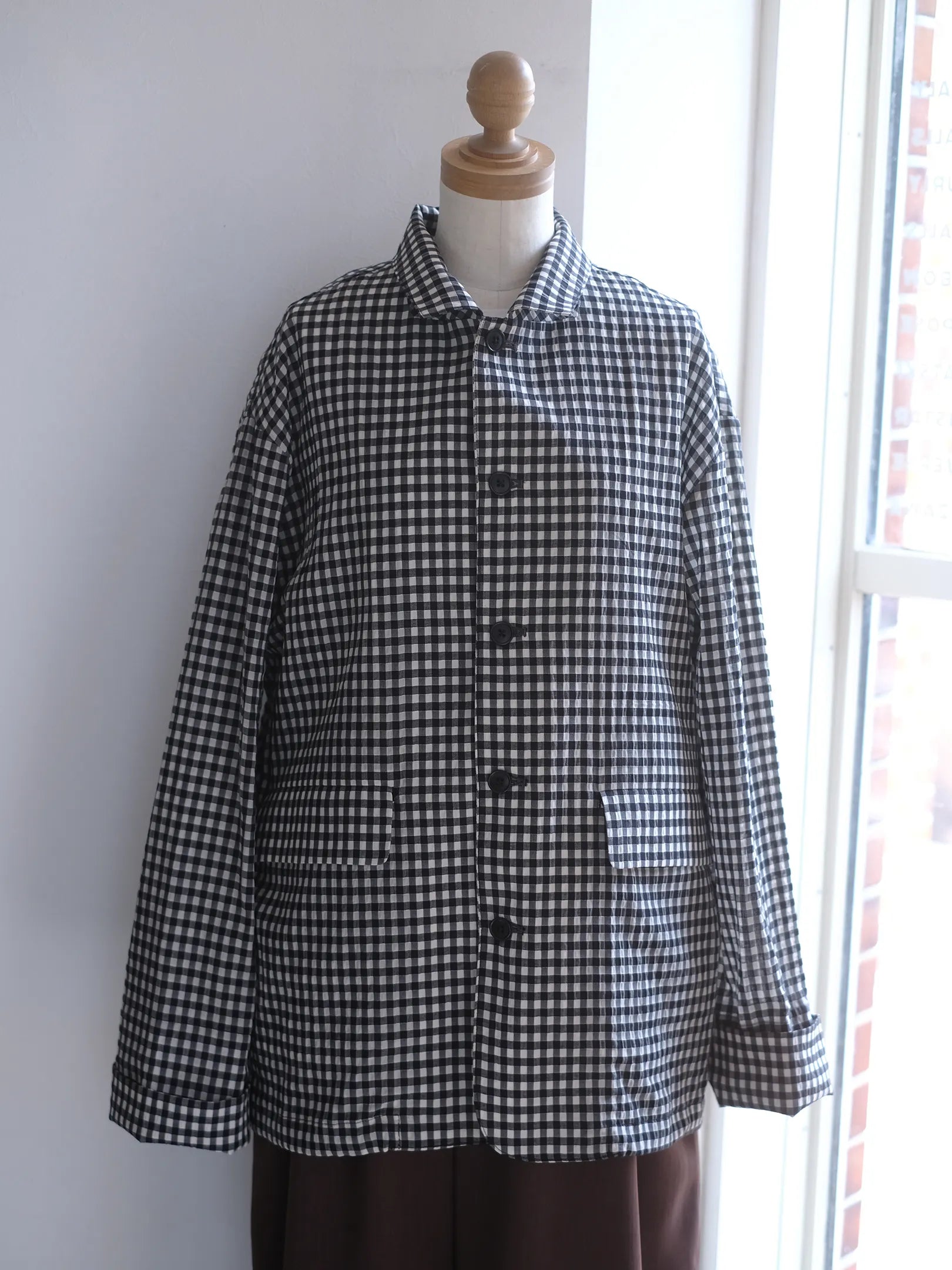 manon "GINGHAM CHECK SPINDLE JKT"