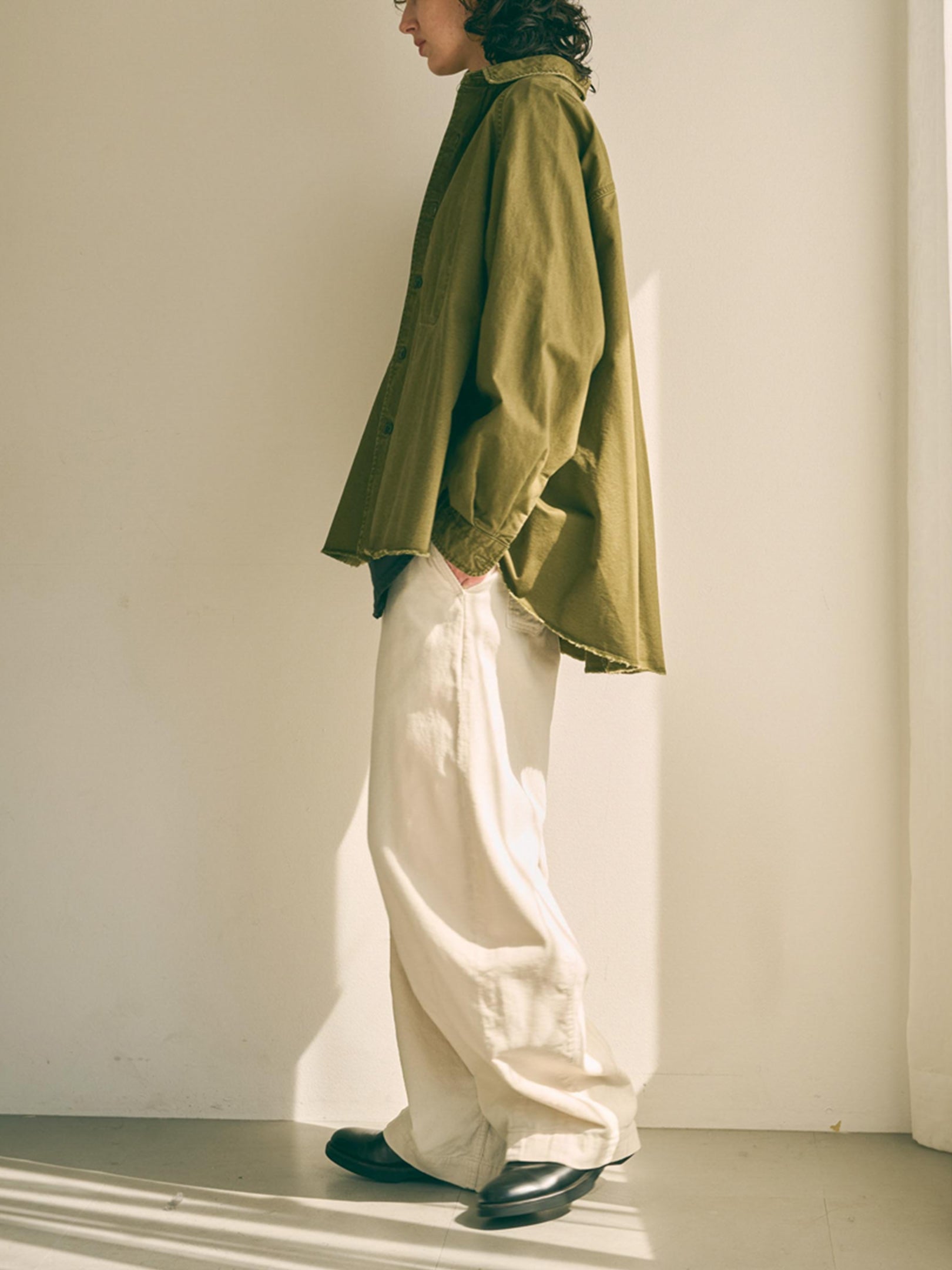Kha:ki "TENT LINE FATIGUE SHIRT(2colors)"