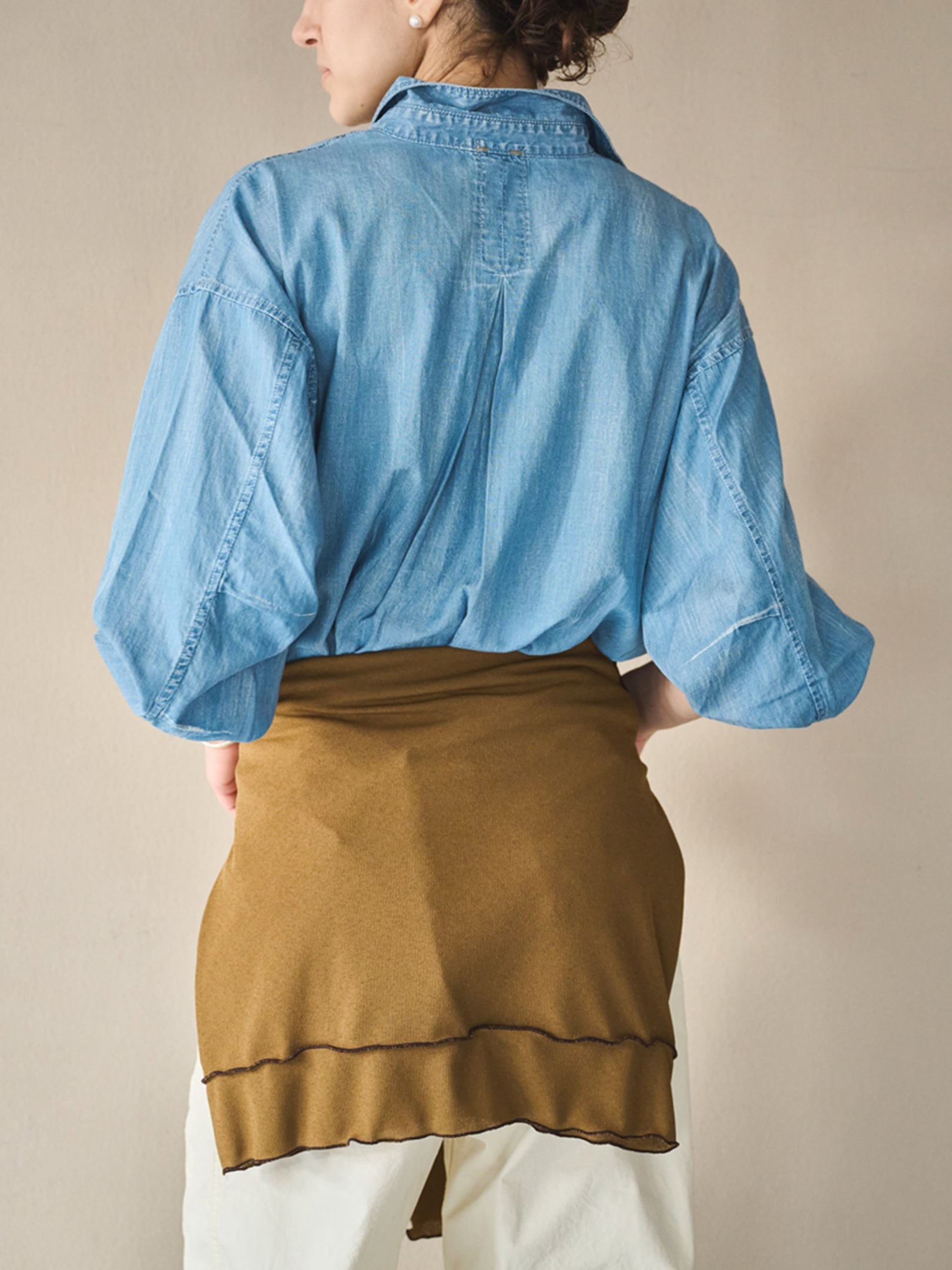 Kha:ki "2WAY WIDE DENIM SHIRT"