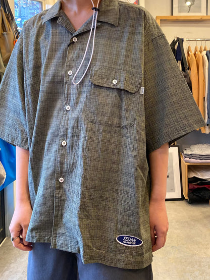 SEDAN ALL-PURPOSE "Dobby Plaid Open Collar S/S Shirt"