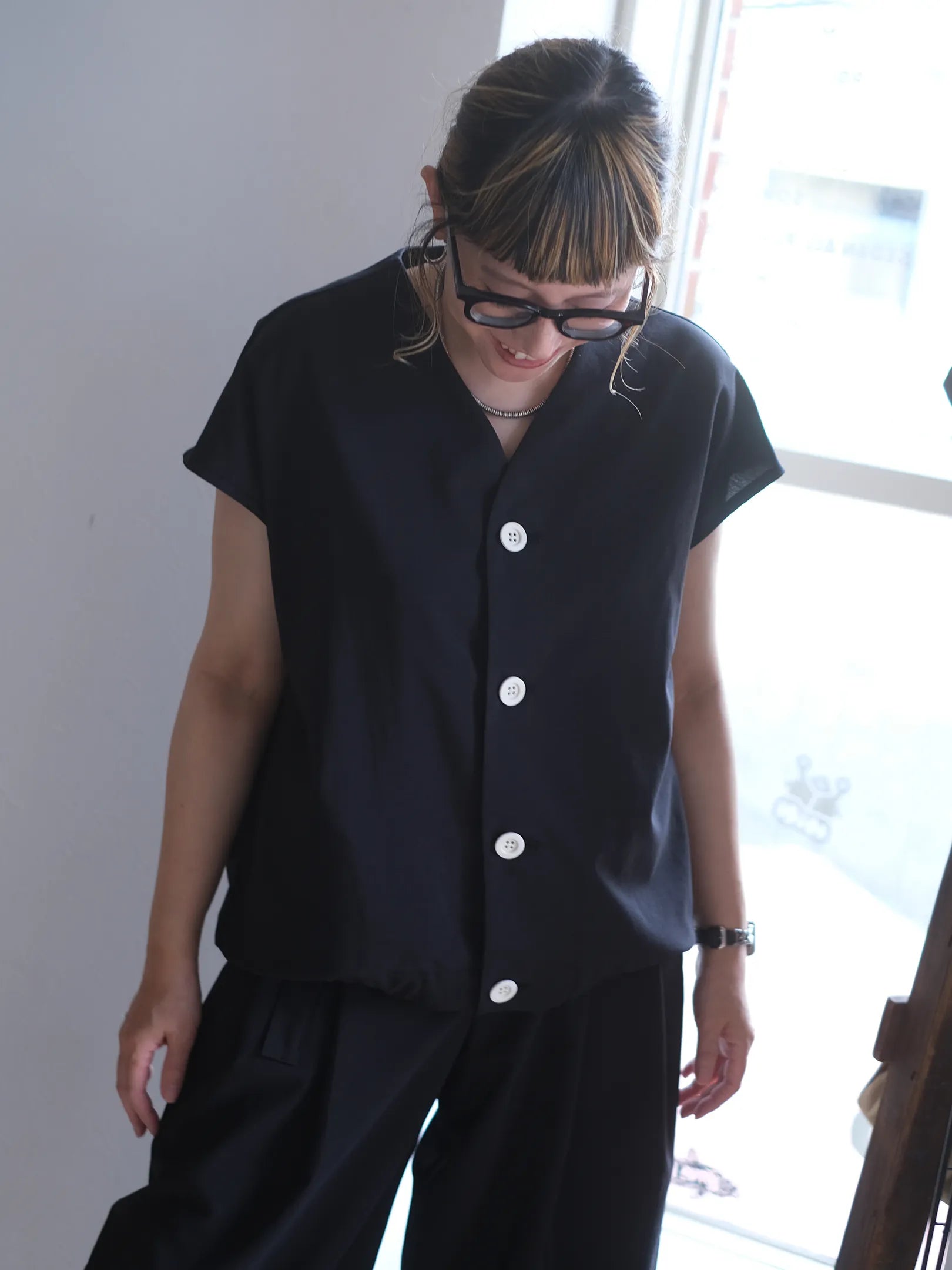 manon "TAFFETA OVER VEST"(2colors)