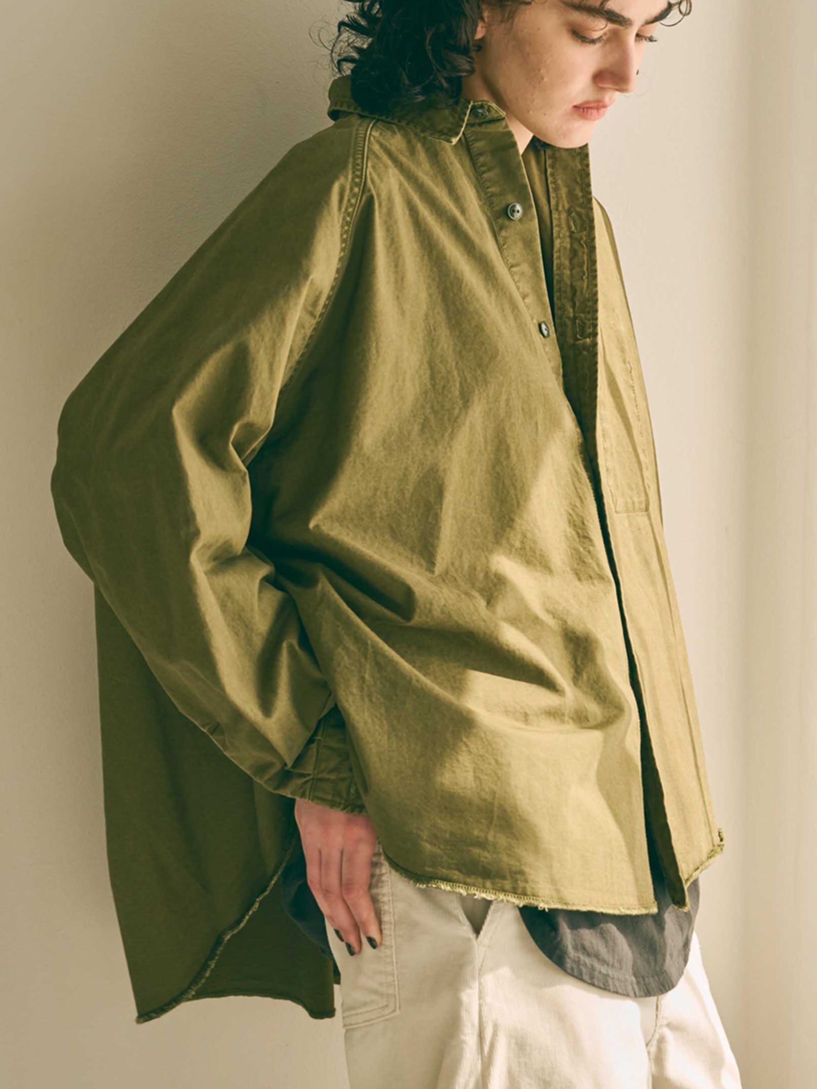 Kha:ki "TENT LINE FATIGUE SHIRT(2colors)"