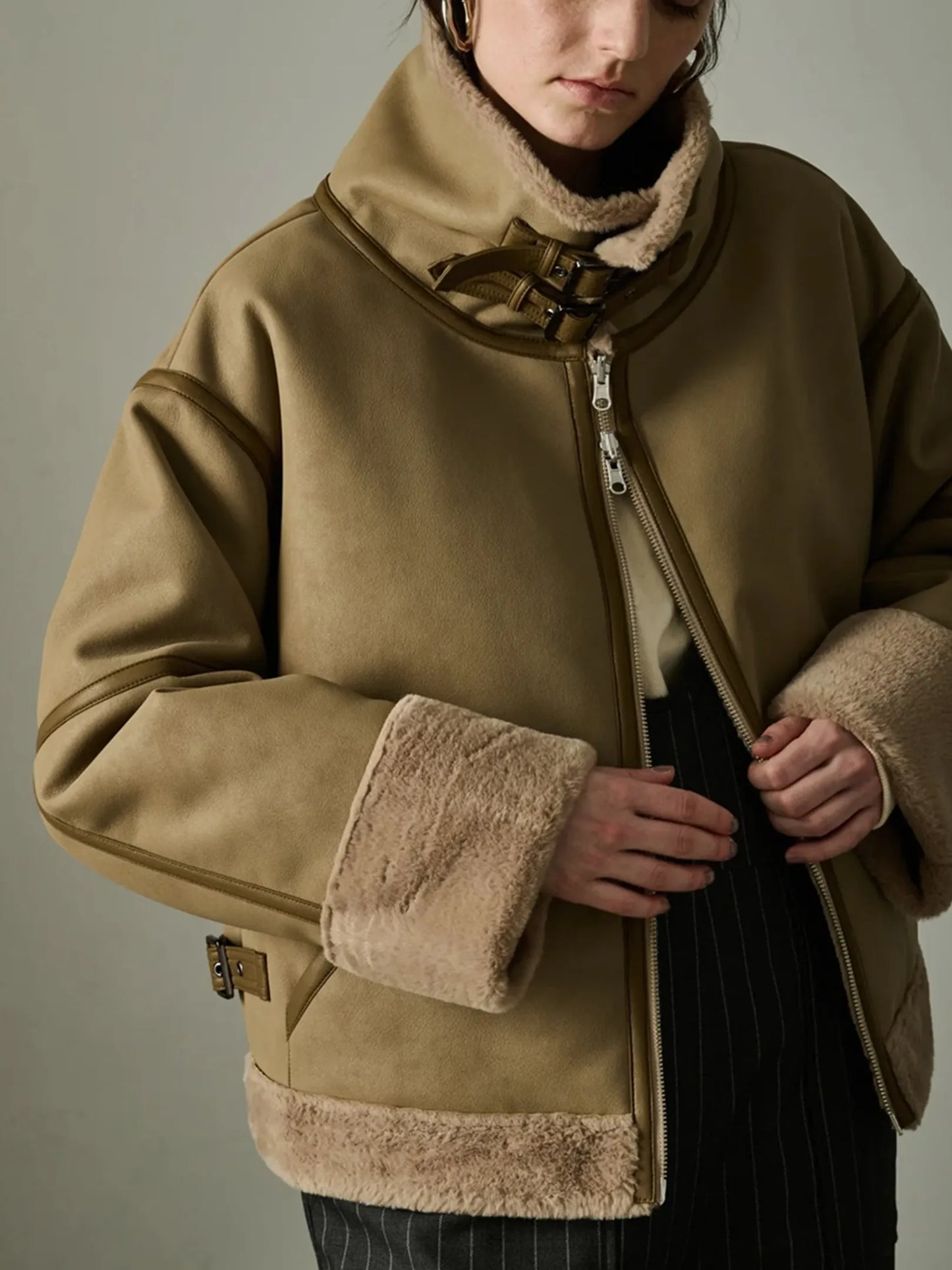 Kha:ki "ECO MOUTON B3 JACKET"