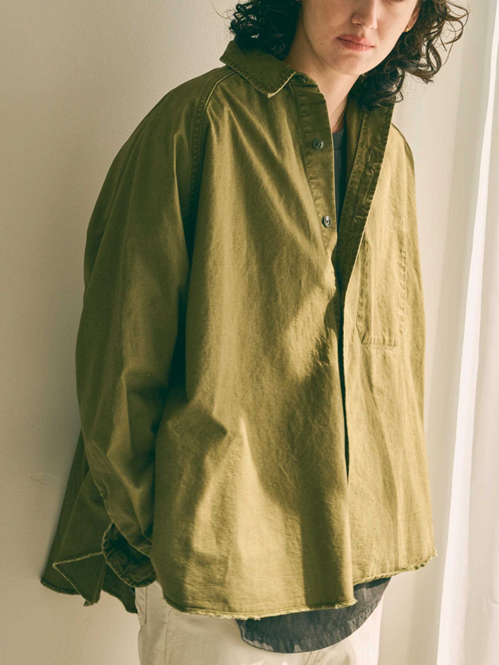 Kha:ki "TENT LINE FATIGUE SHIRT(2colors)"
