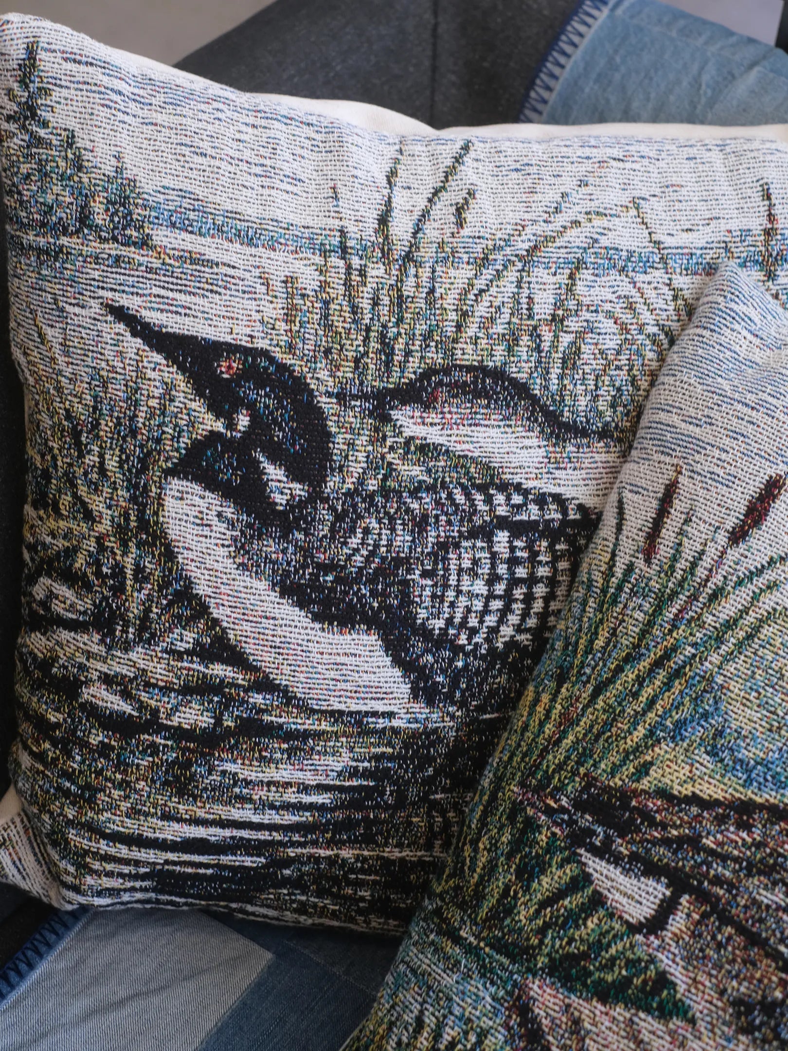 ParrMark CRAFT WORKS  "LOON and DUCK CUSHION COVER"