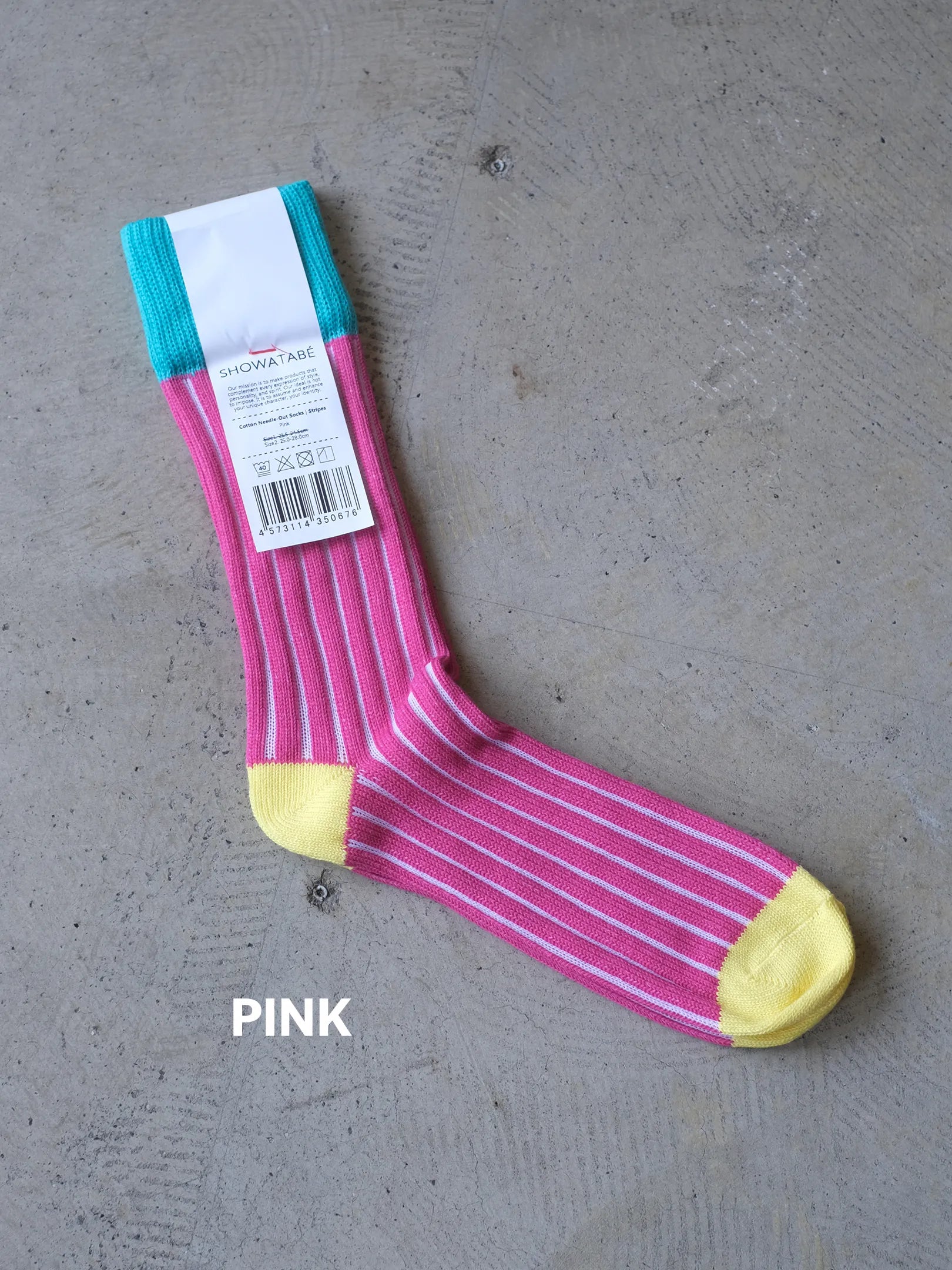 SHOWATABÉ  "Cotton Needle-Out Socks | Stripes(4colors)"