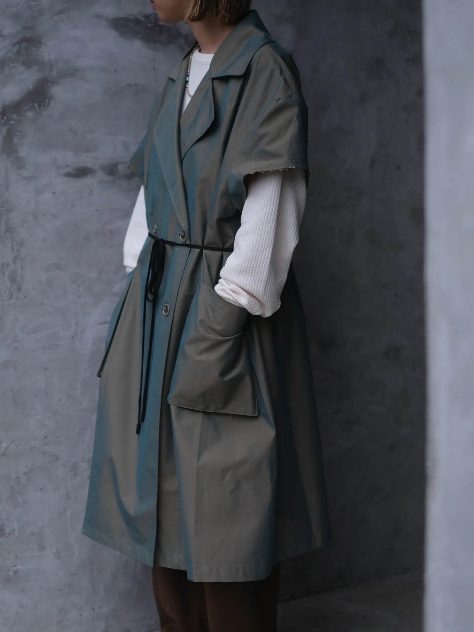 ANTHOM "コットン混 トレンチジレコート"