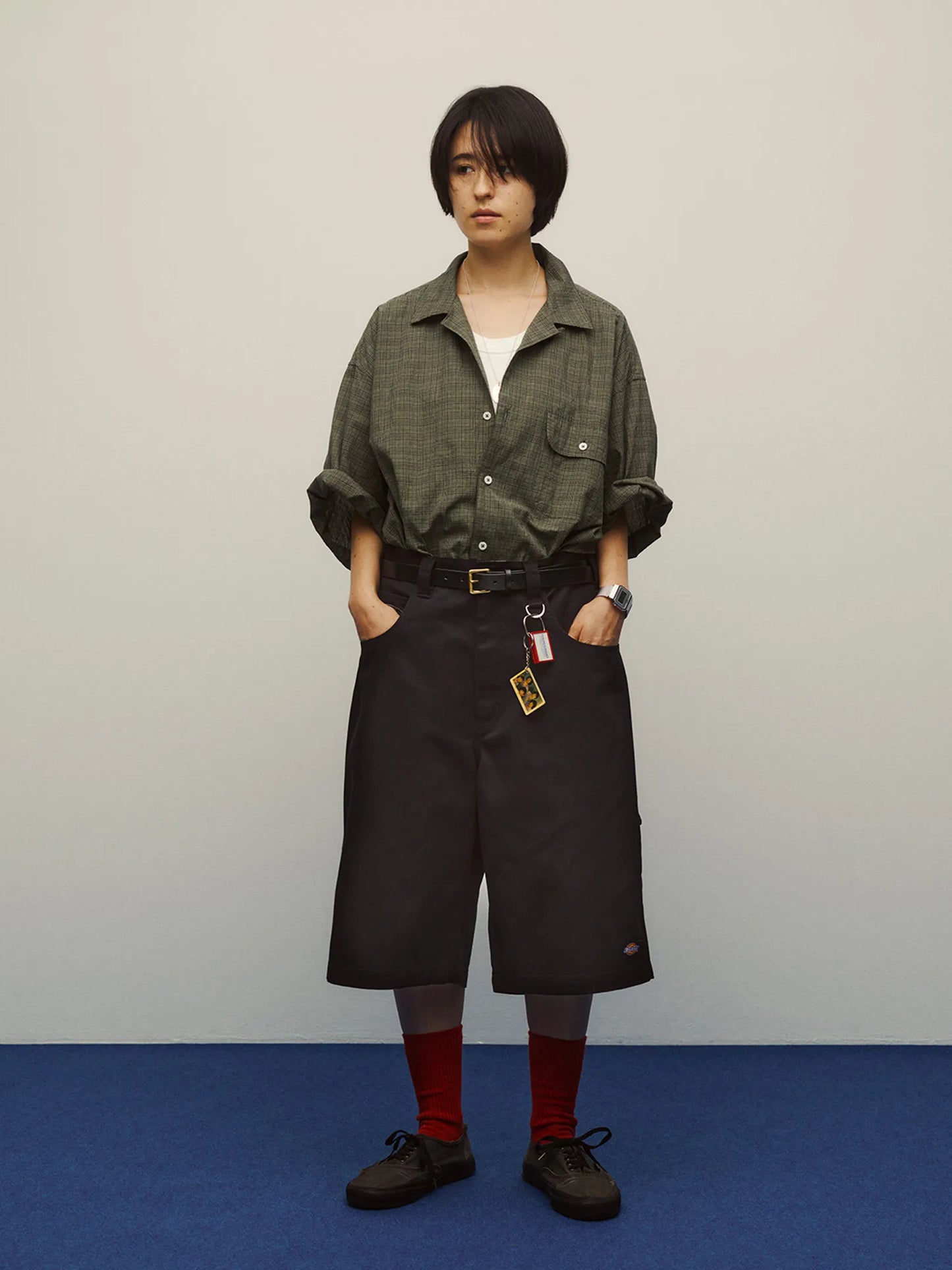 SEDAN ALL-PURPOSE "Dobby Plaid Open Collar S/S Shirt"
