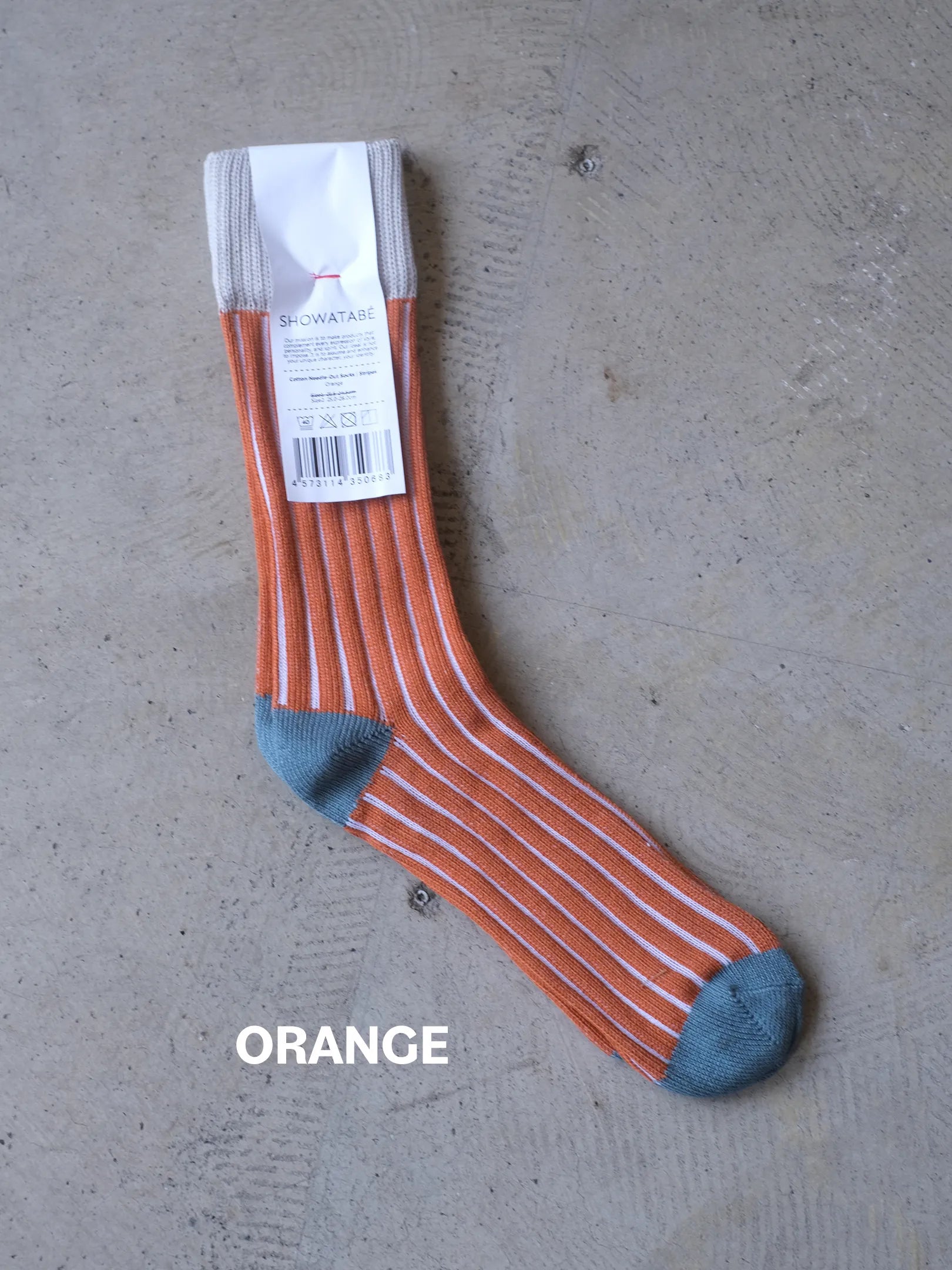 SHOWATABÉ  "Cotton Needle-Out Socks | Stripes(4colors)"