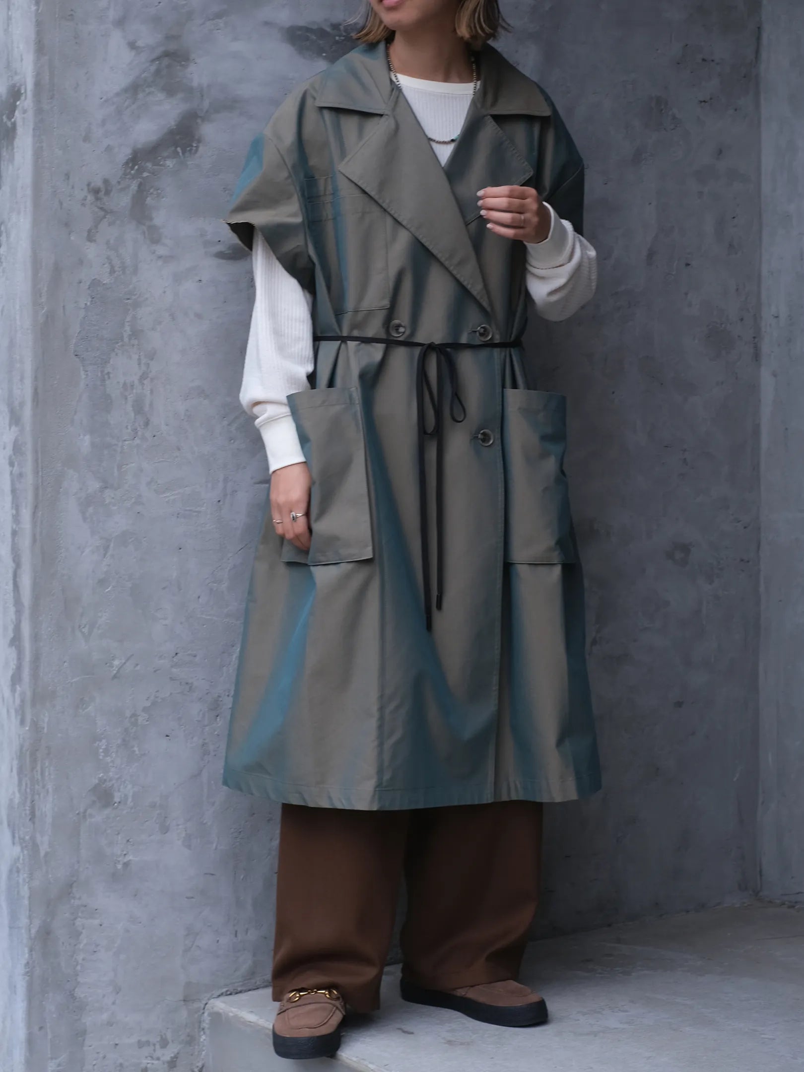 ANTHOM "コットン混 トレンチジレコート"
