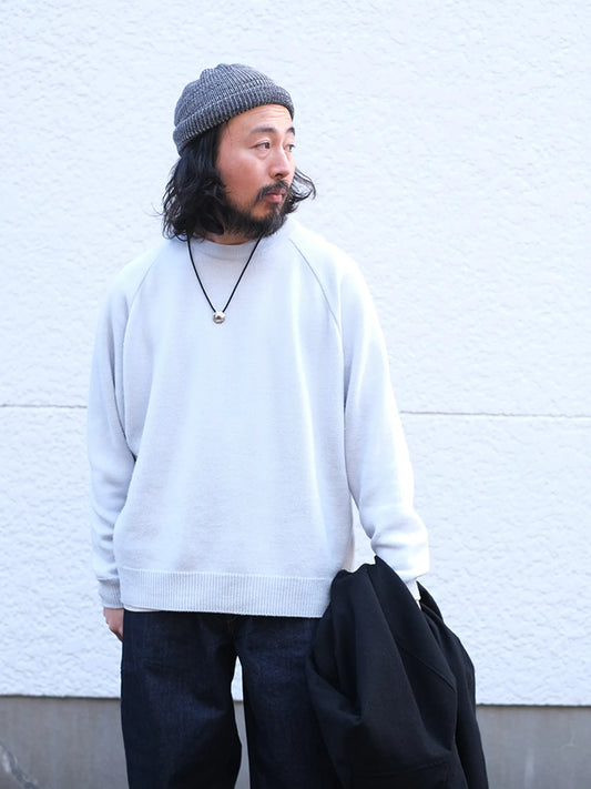 RIVER "CREW NECK KNIT　LIGHT BLUE"