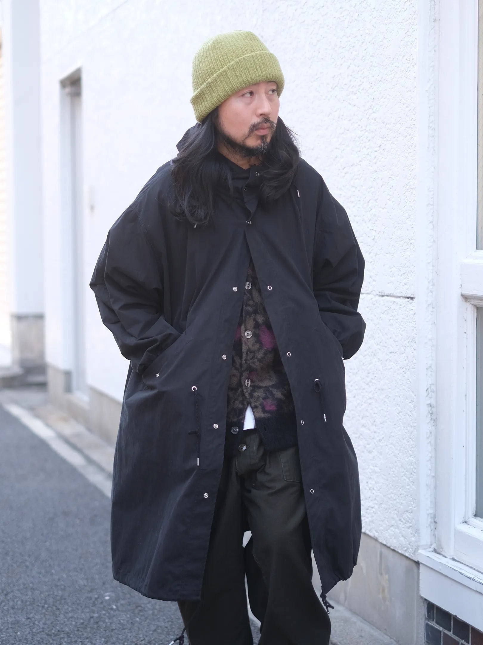 manon "COTTON NYLON HOODCOAT"