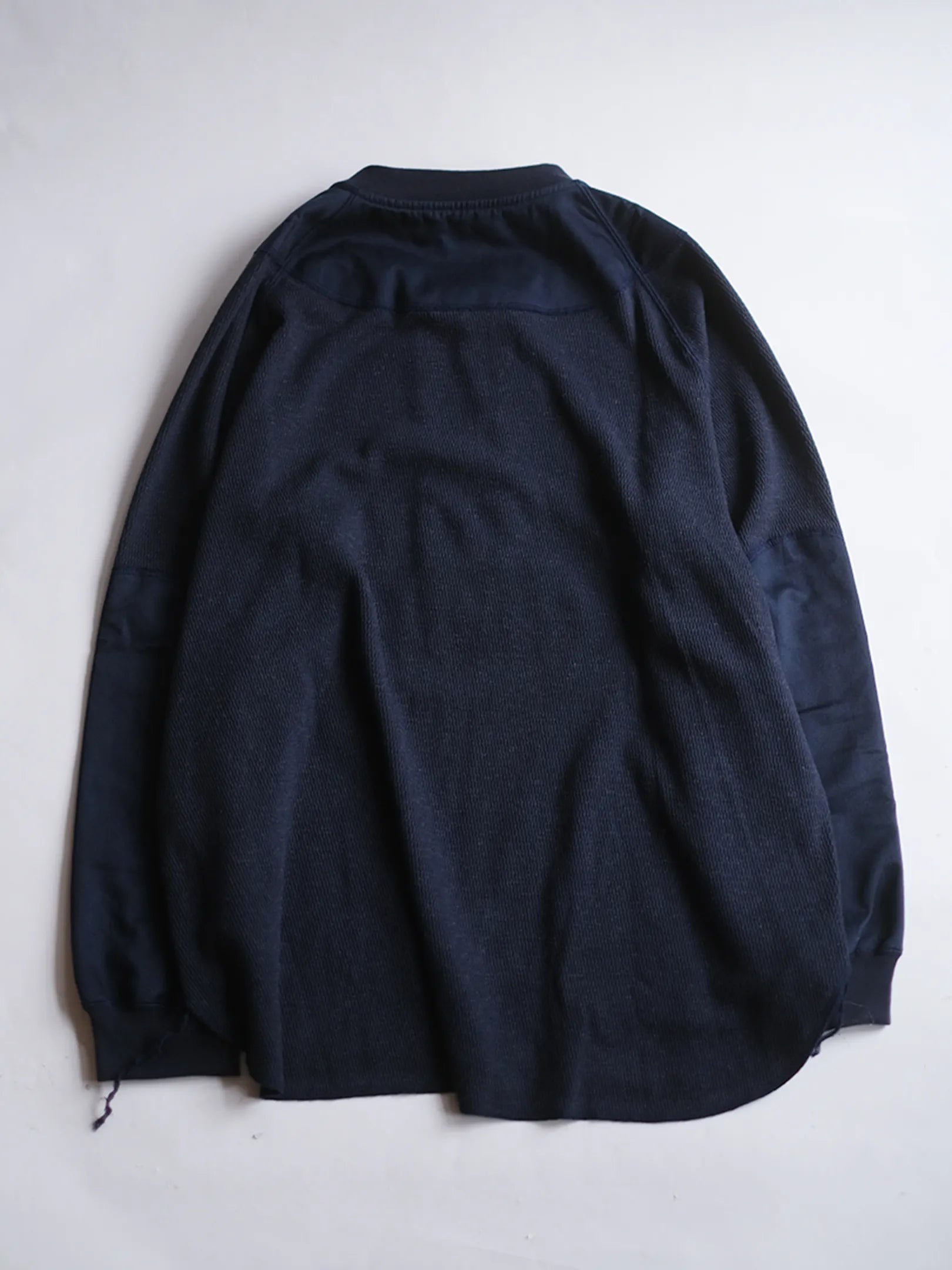 norbit by Hiroshi Nozawa "Wool cotton waffle Henley neck T-shirts(NAVY)"